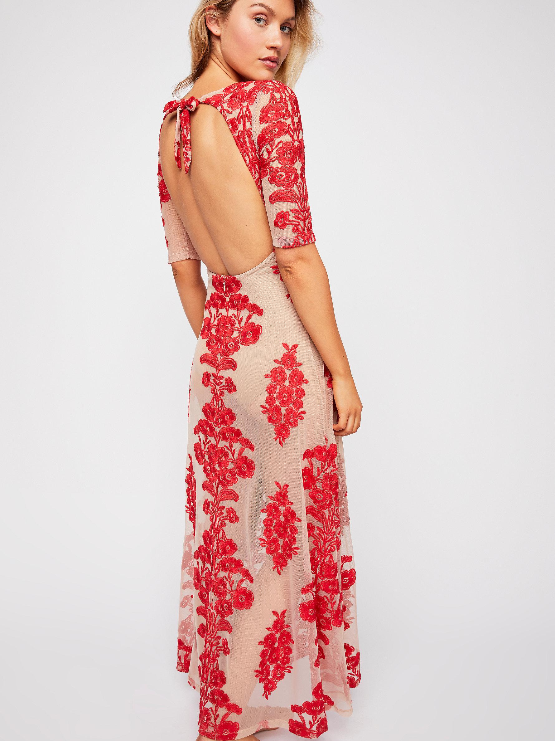red summer maxi dress