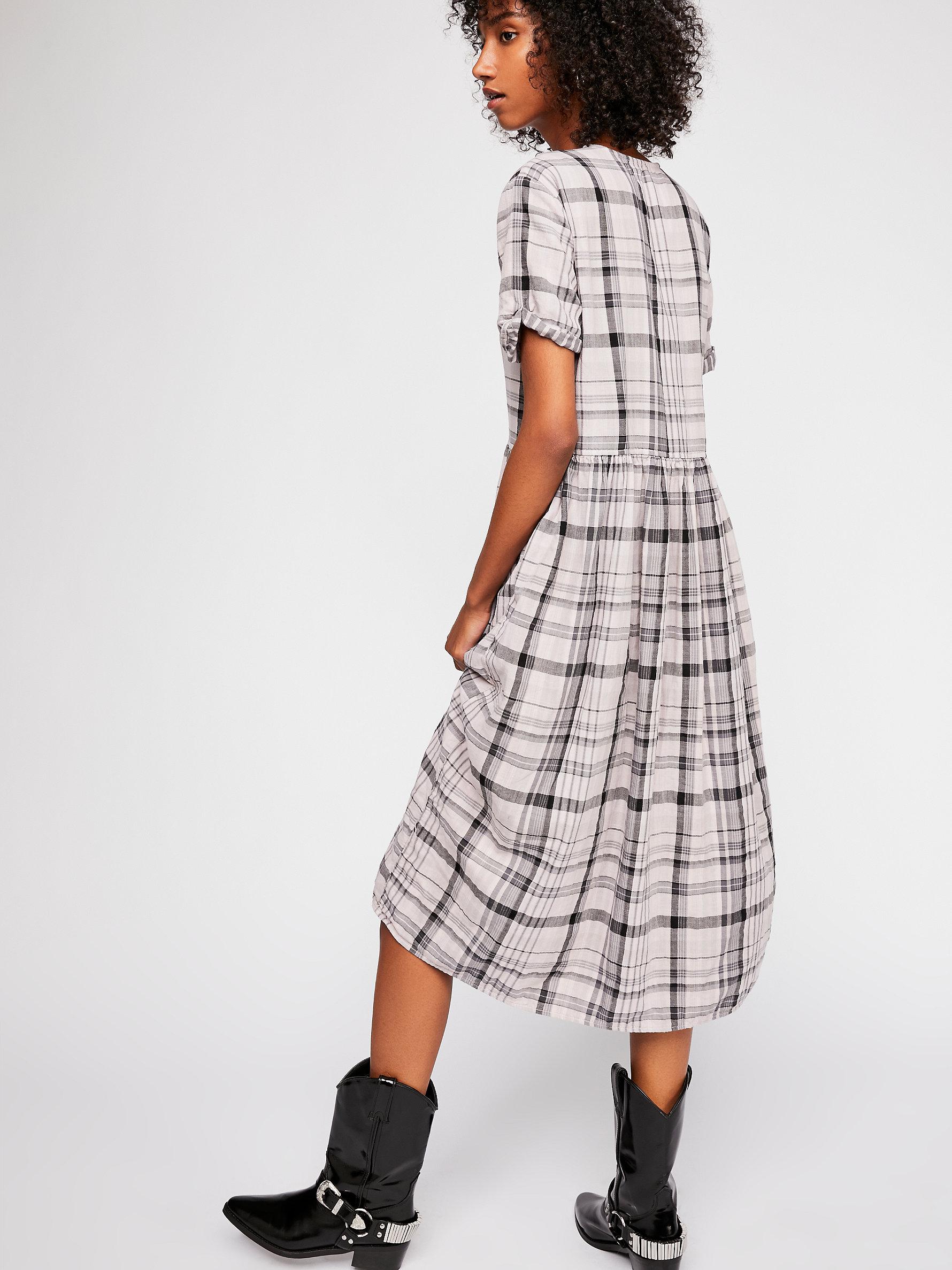 lou lou plaid midi dress