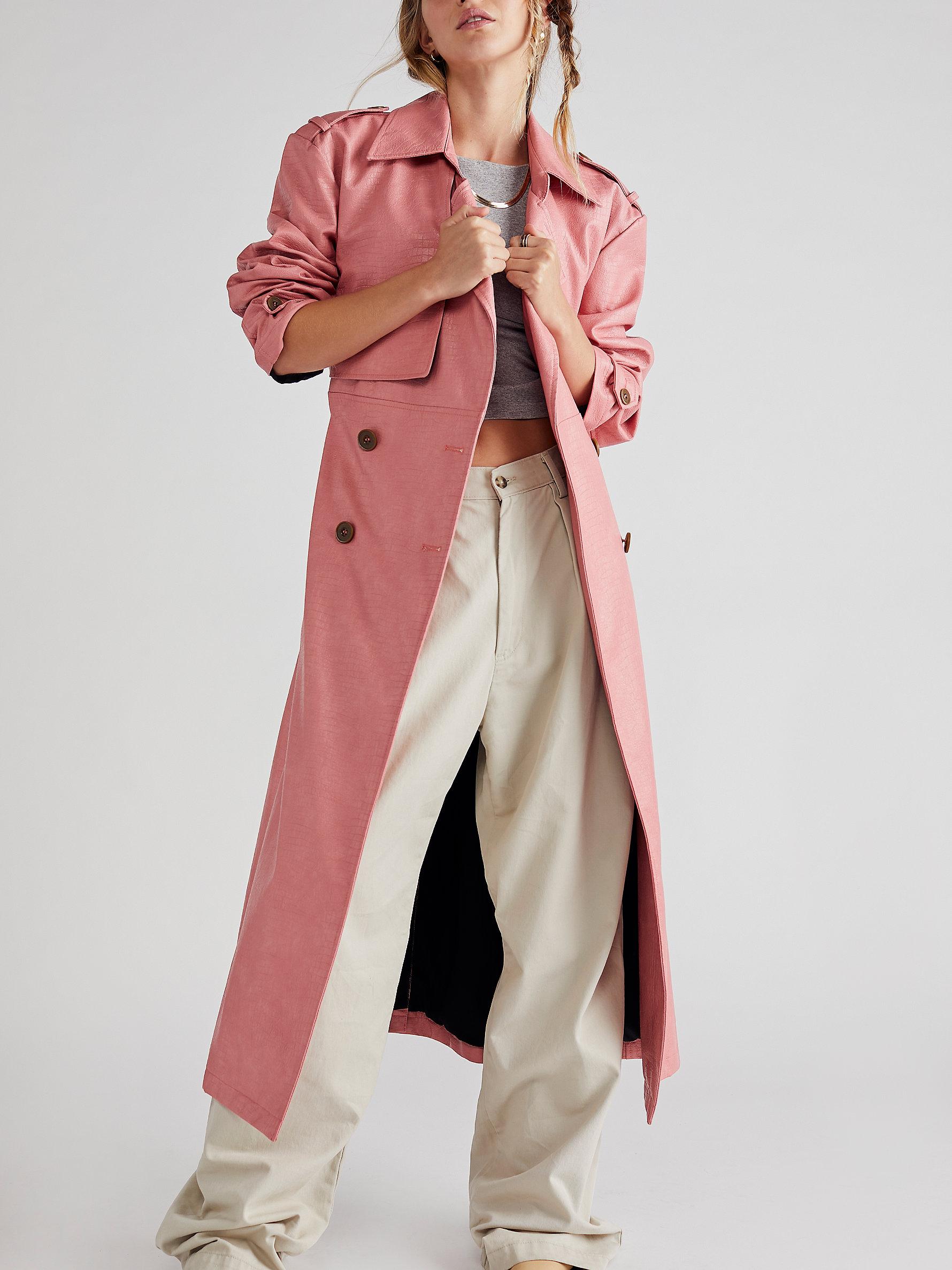 Free People Morrison Vegan Trench in Pink | Lyst