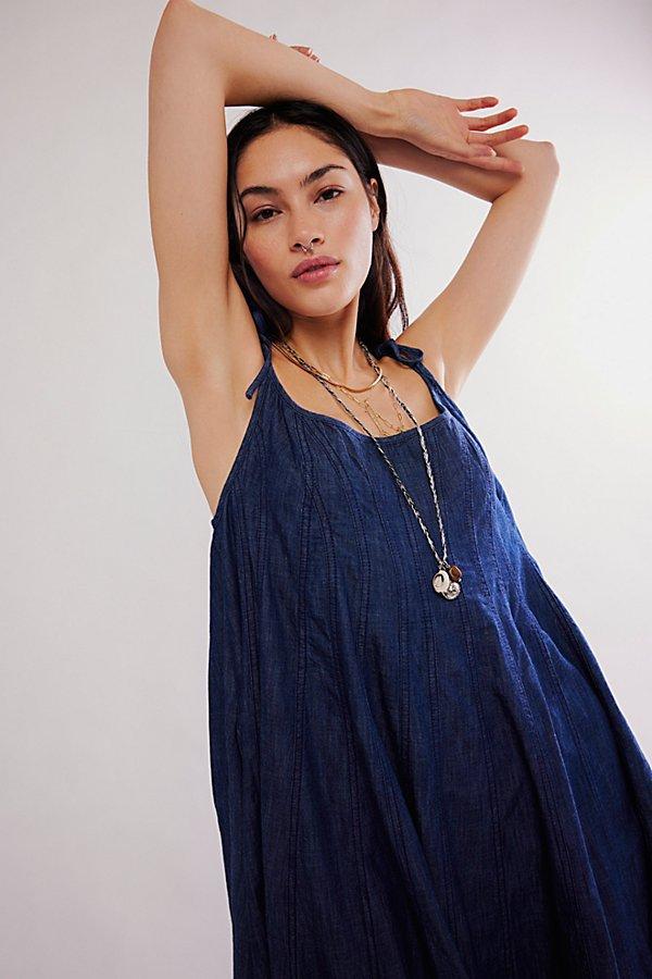 Free People Denim Dreams Midi Dress in Blue | Lyst