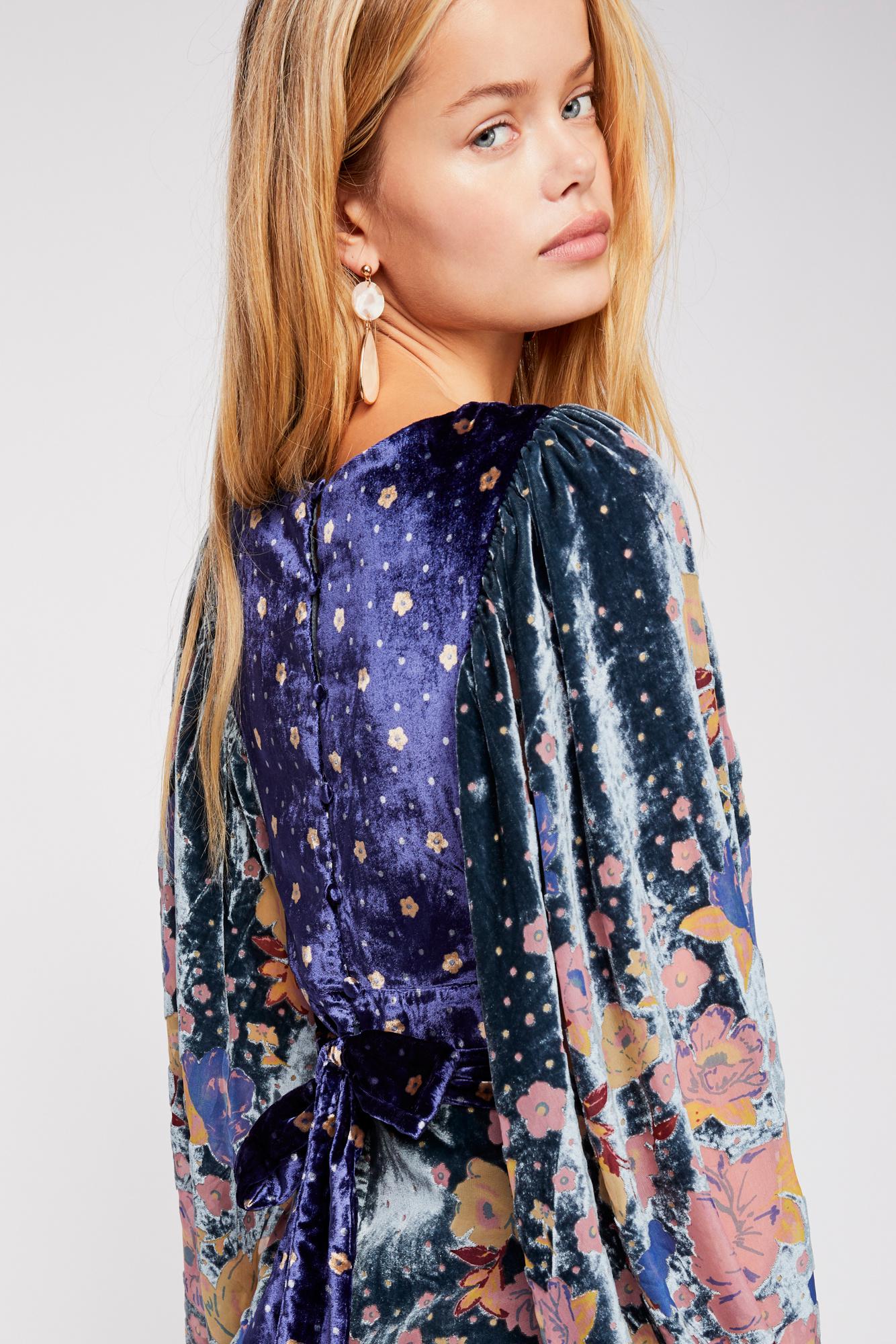 last letter burnout velvet mini dress