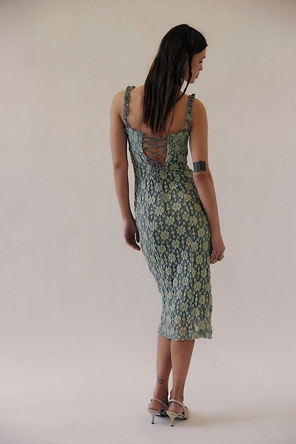 Free People Lucinda Lace Midi Dress in Green | Lyst UK