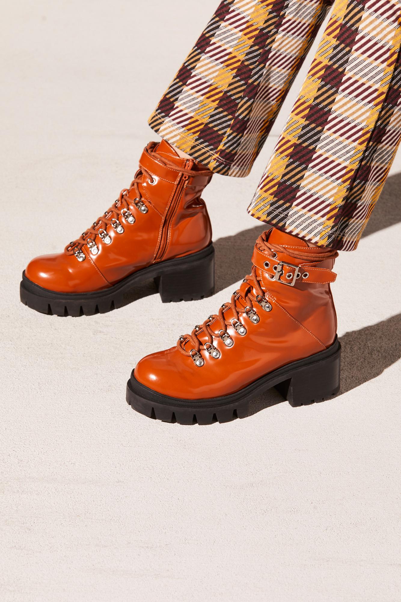 free people check lace up boot