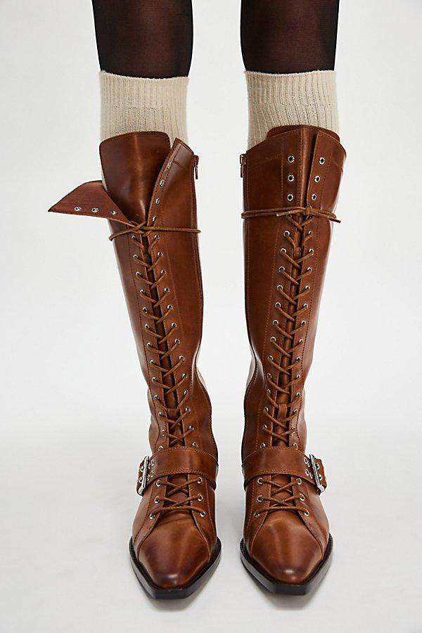 Jeffrey Campbell Nelly Lace-Up Boots in Brown Lyst