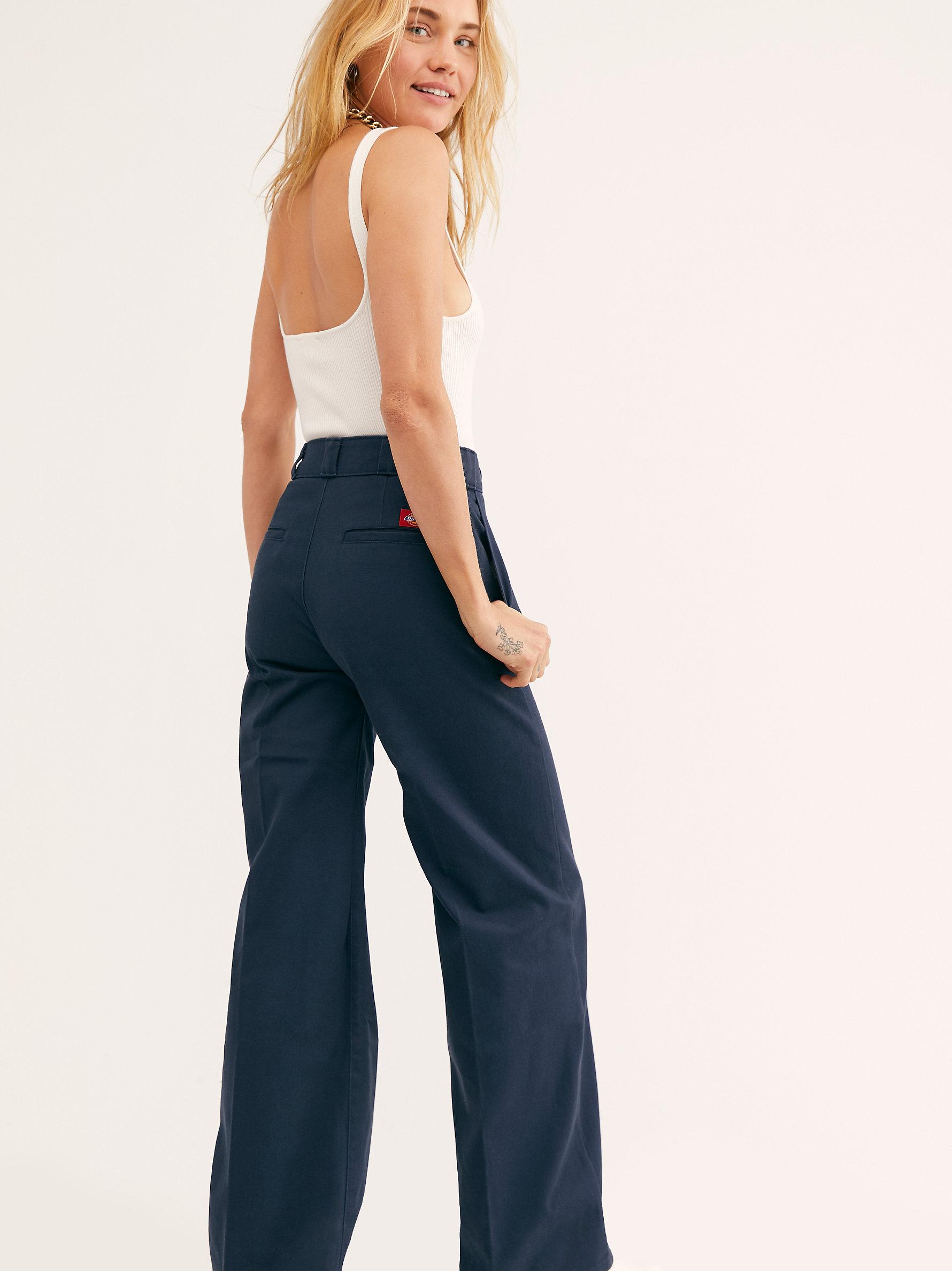Free People Dickies High-rise Wide Trousers in Blue | Lyst
