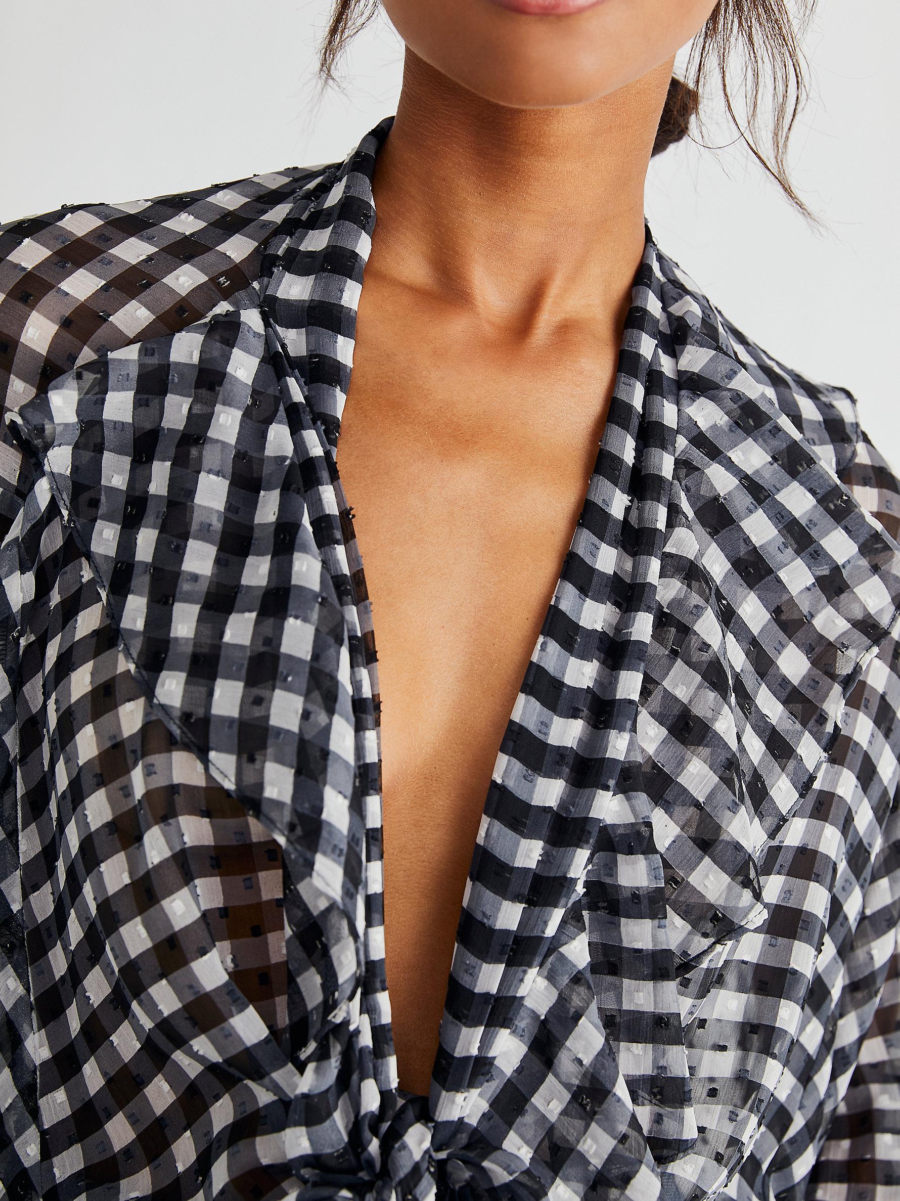 People Picnic Plaid Tie Front Shirt 