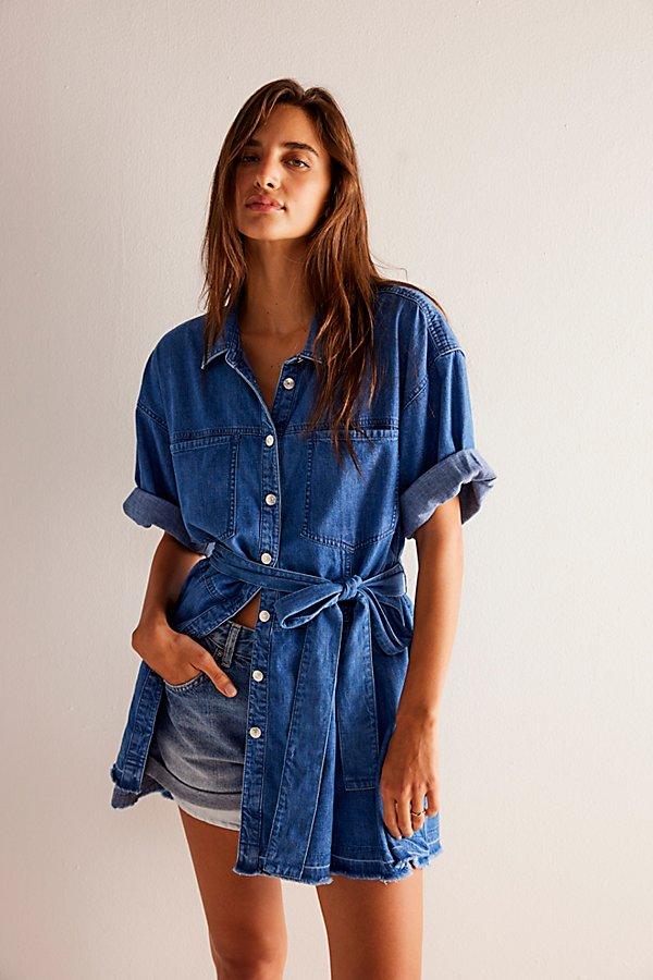 Free People We The Free Jenny Denim Tunic in Blue | Lyst UK