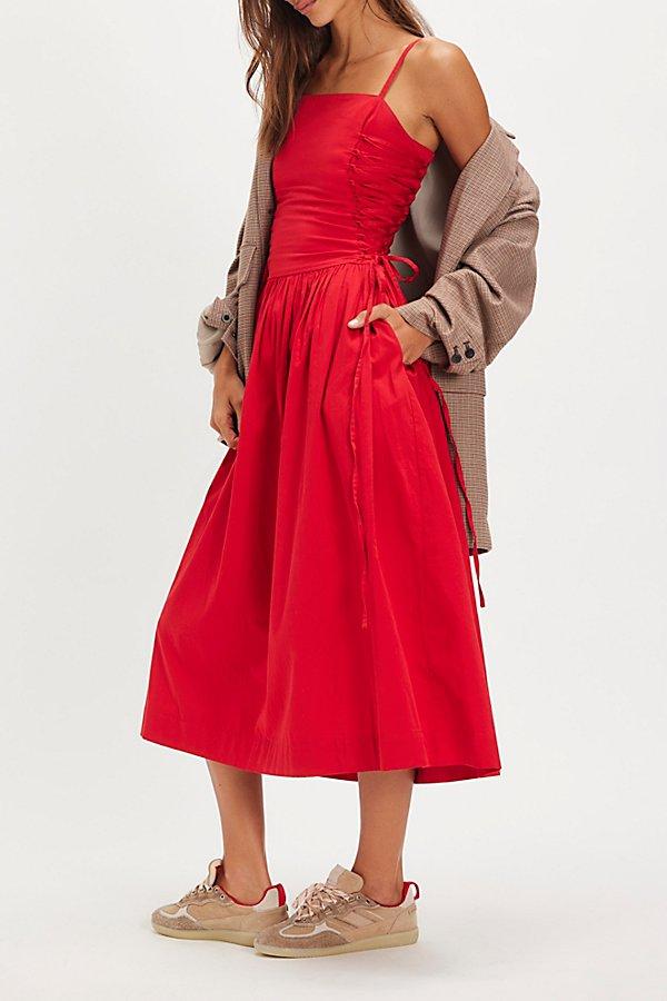Damson Madder Angelina Midi Dress in Red | Lyst