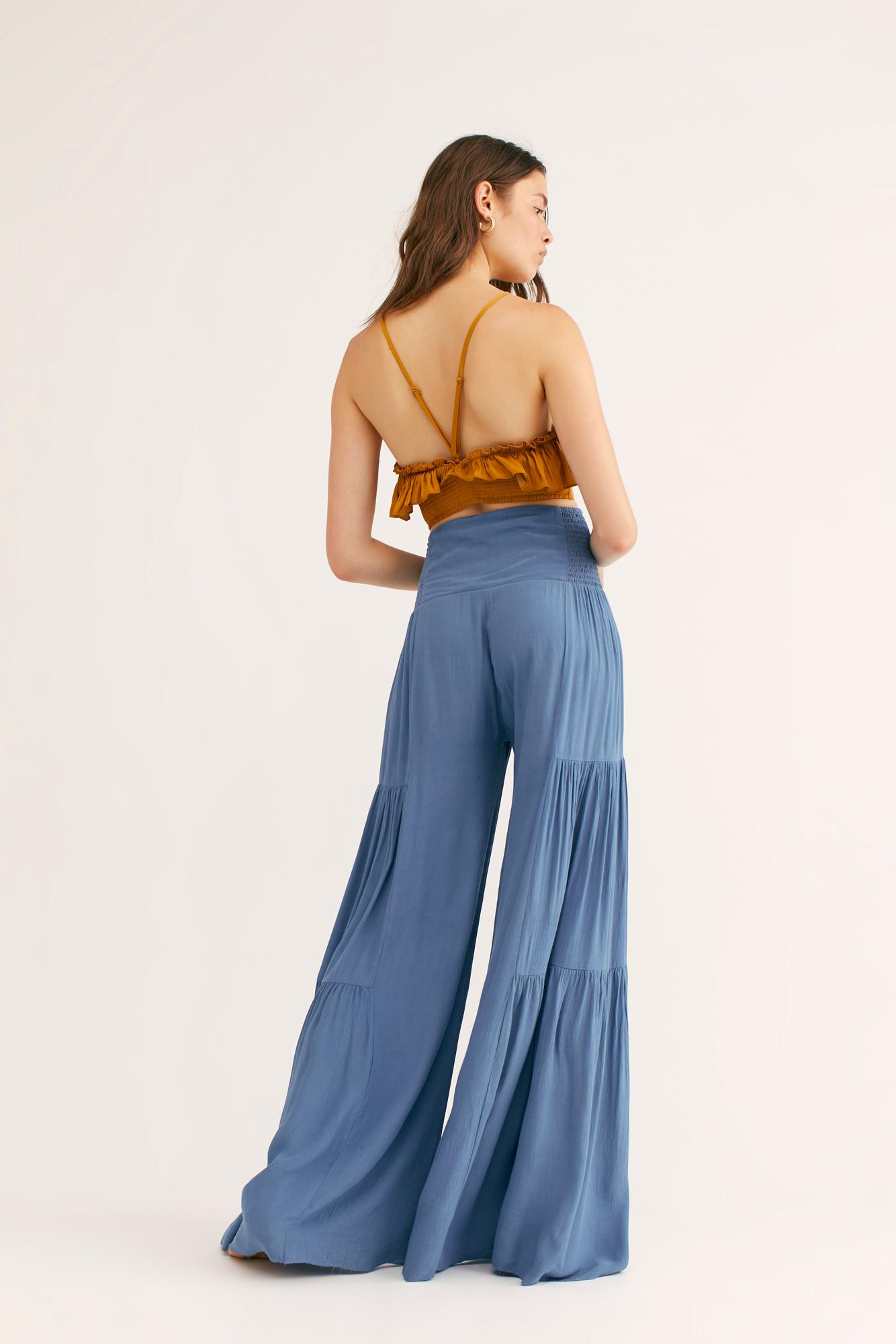 Free People Synthetic Fp One Sailor Wide-leg Pants in Blue - Lyst