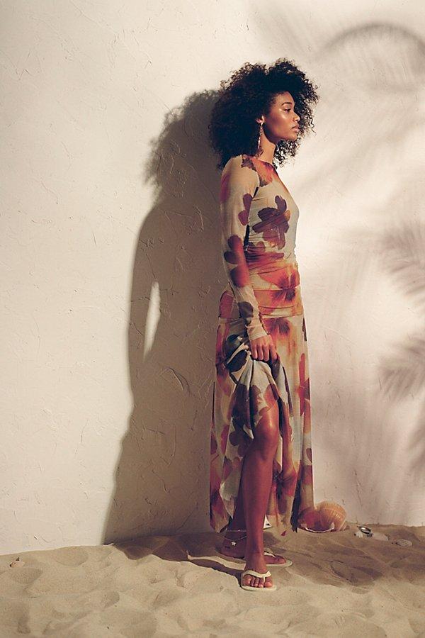 free people mesh dress Free People Madeline Mesh Maxi Slip in Orange
