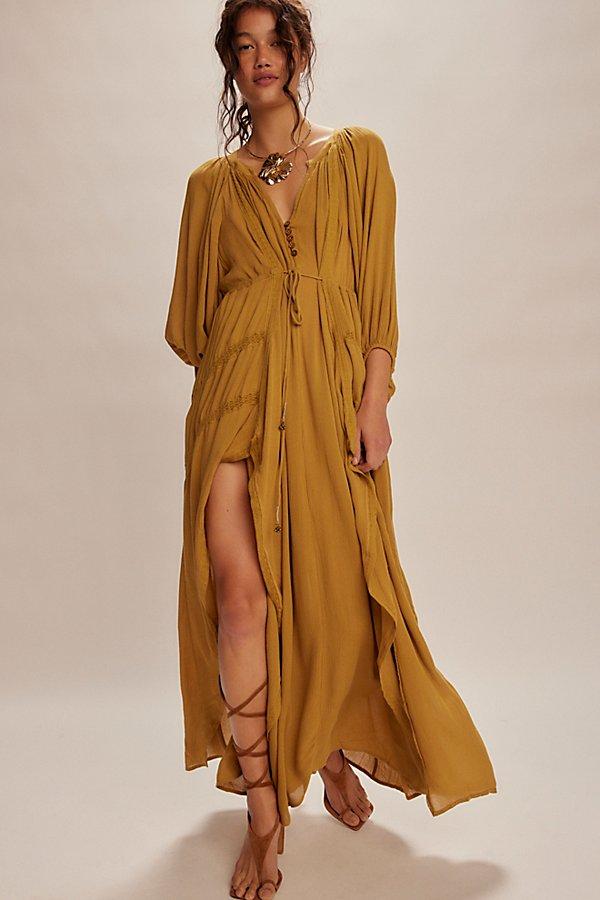 free people brown maxi dress Free People Butterfly Babe Midi Dress