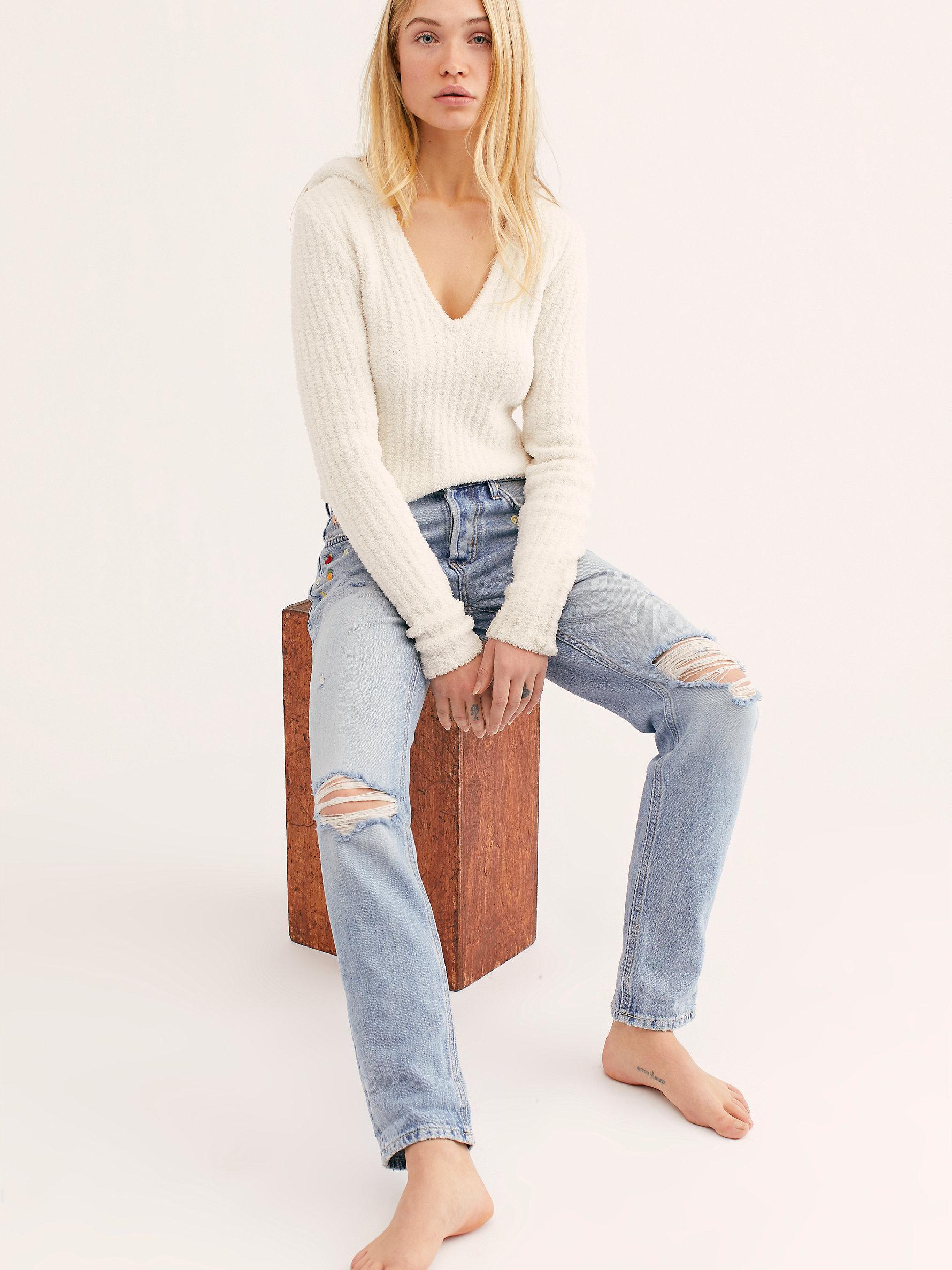 Denim Embroidered Fruit Jeans 