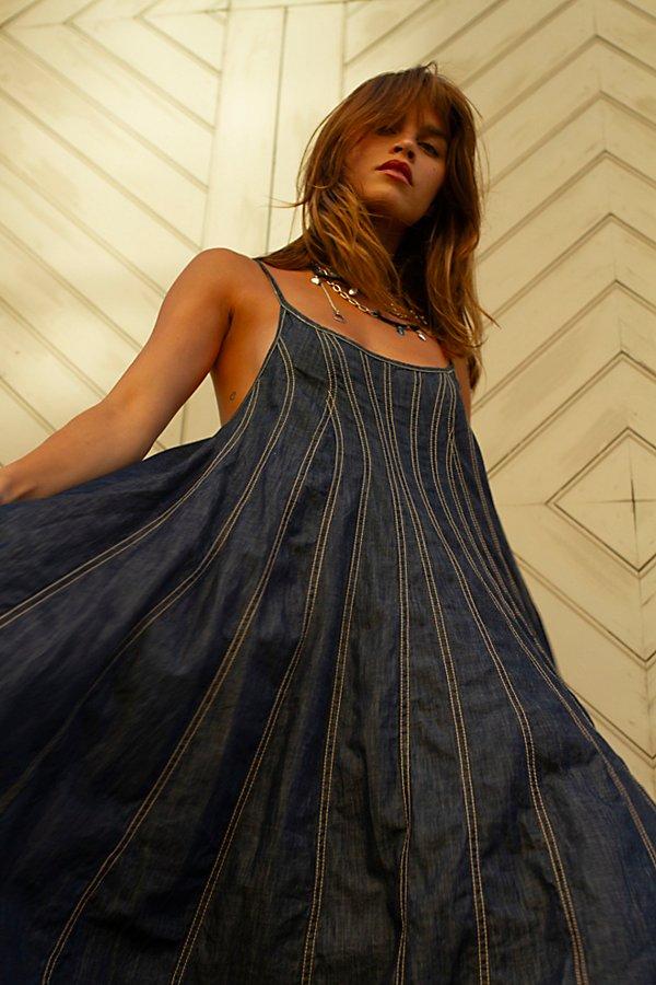 Free People Denim Dreams Midi Dress in Blue | Lyst