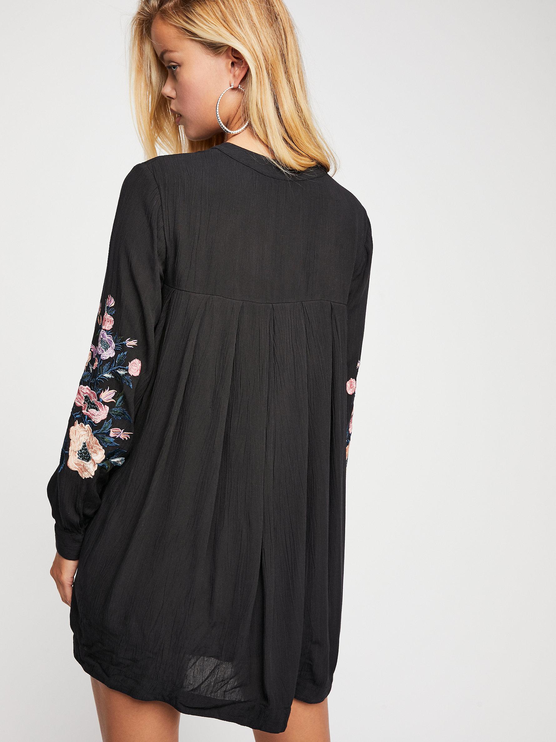 mia gauze embroidered mini dress