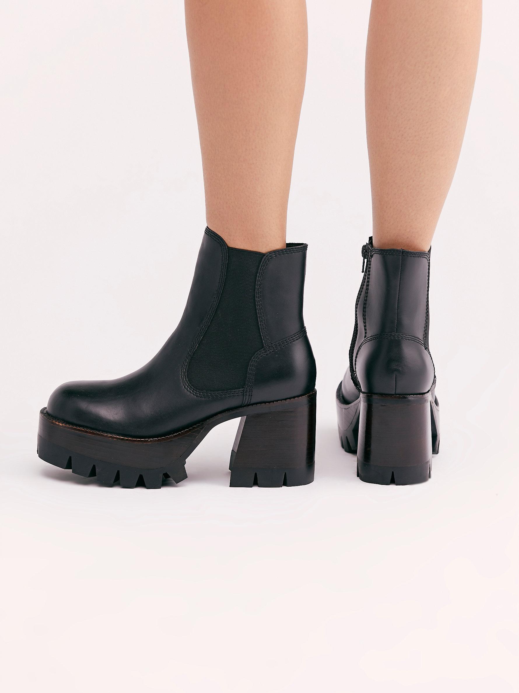 Free People Rubber Preston Platform Ankle Boots in Black - Lyst