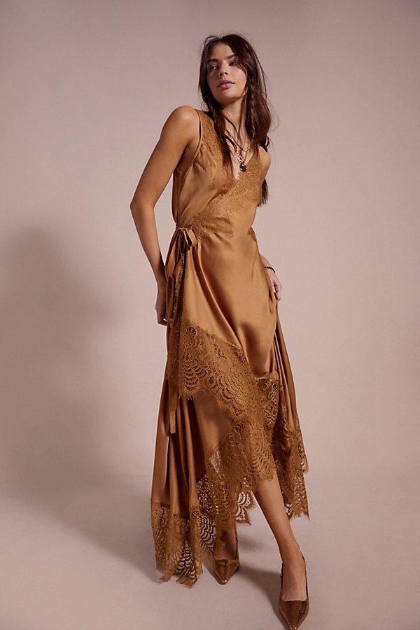 brown with white dress Vintage 1940s Brown Rayon Wrap Dress