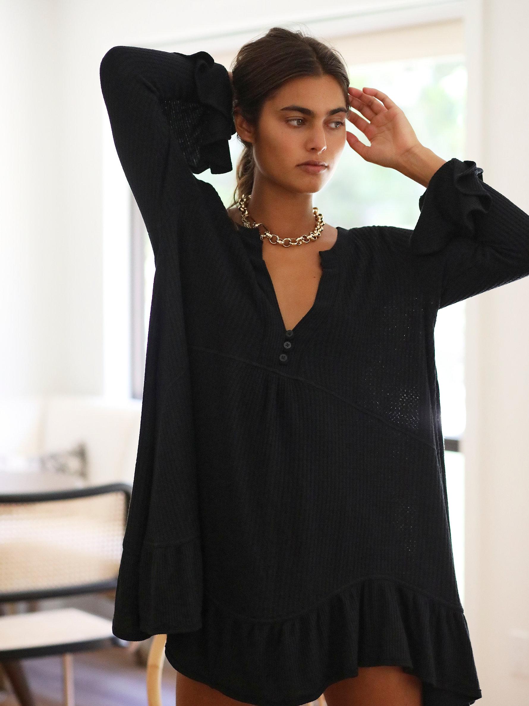 Free People Synthetic Olivia Tunic in Black | Lyst