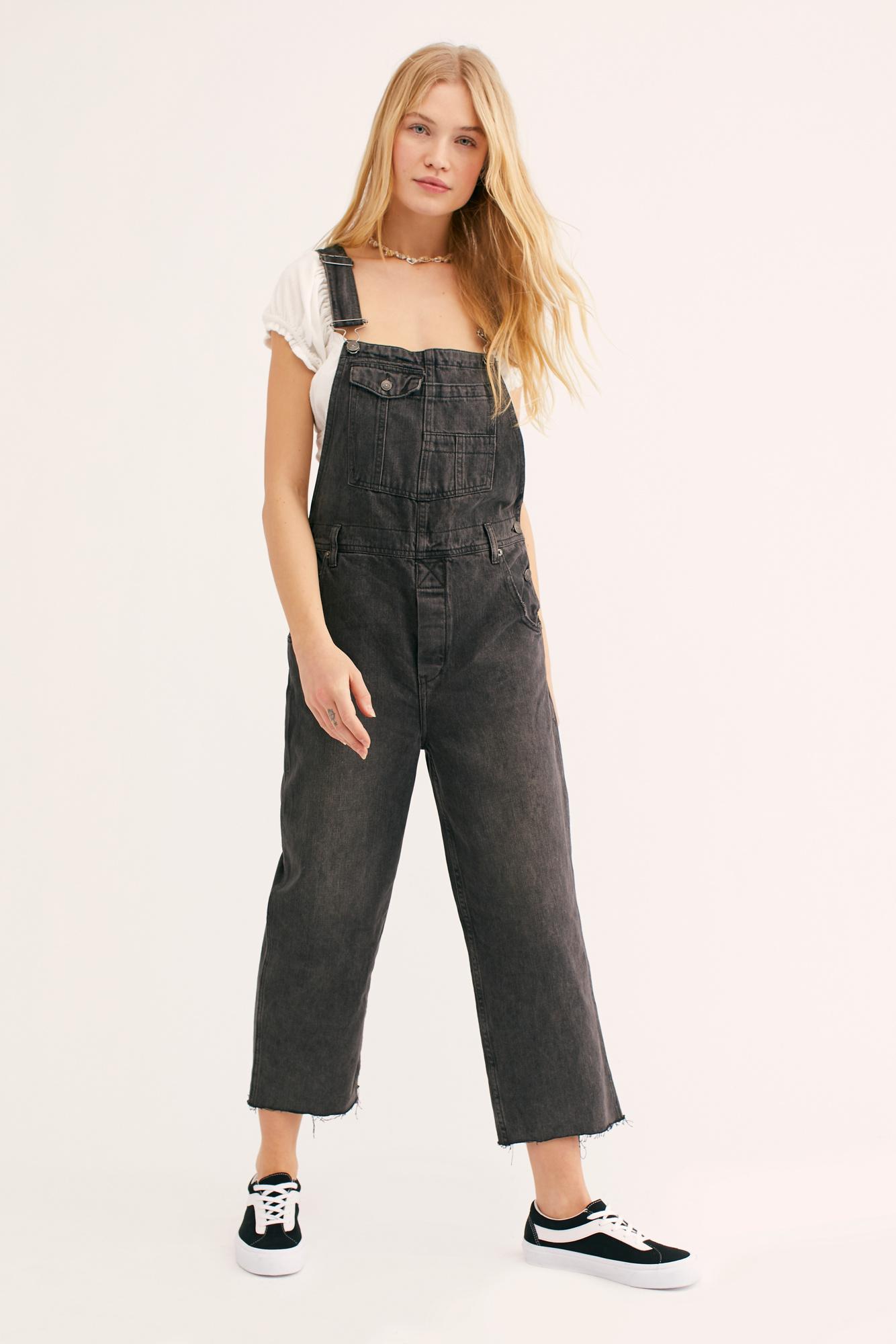 baggy black overalls