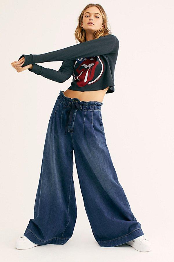 paperbag wide leg jeans