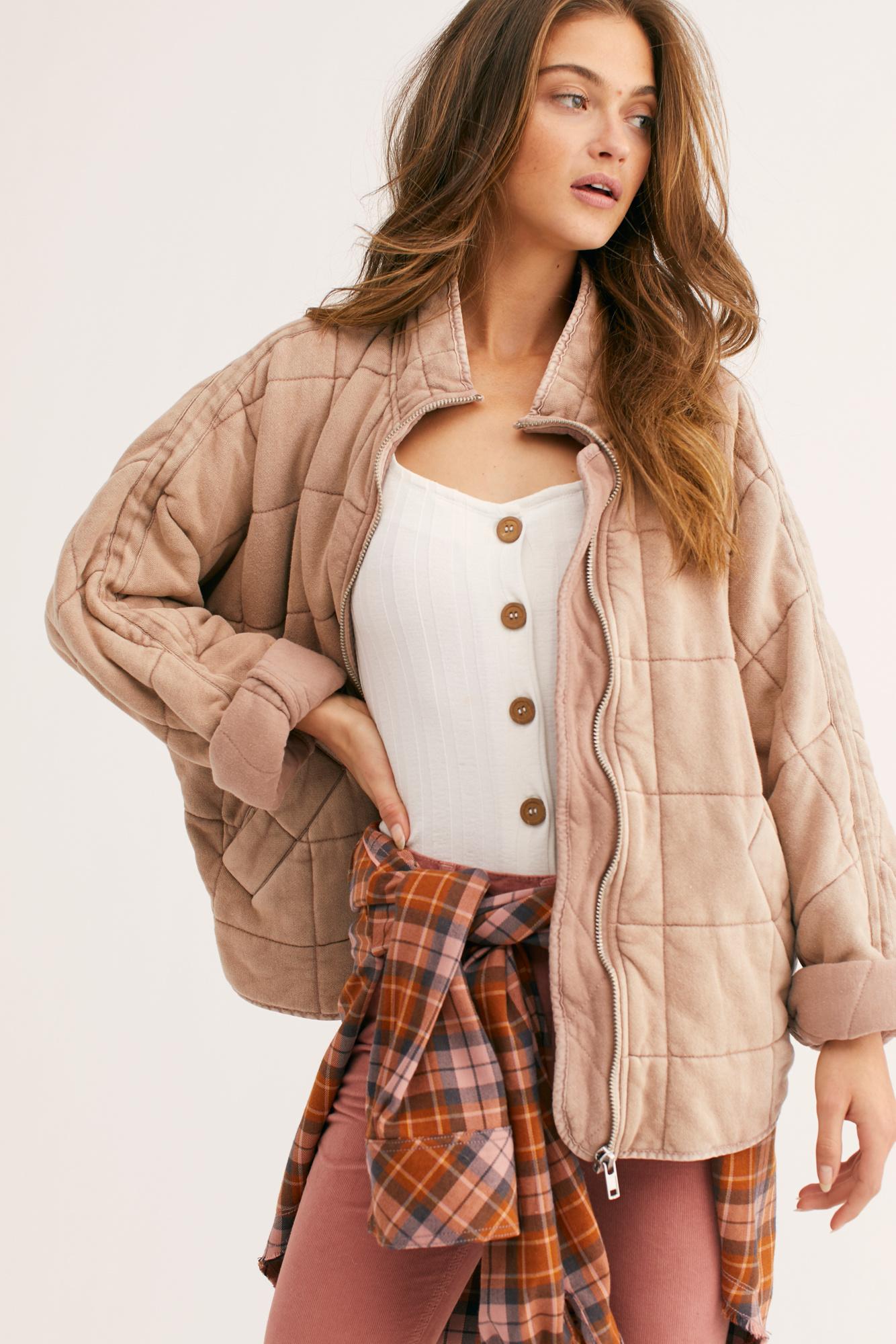 Free People Cotton Dolman Quilted Knit Jacket Lyst