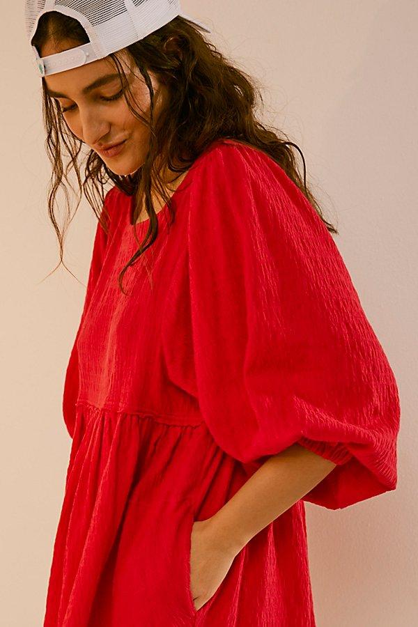 Free People Get Obsessed Babydoll Dress in Red Lyst