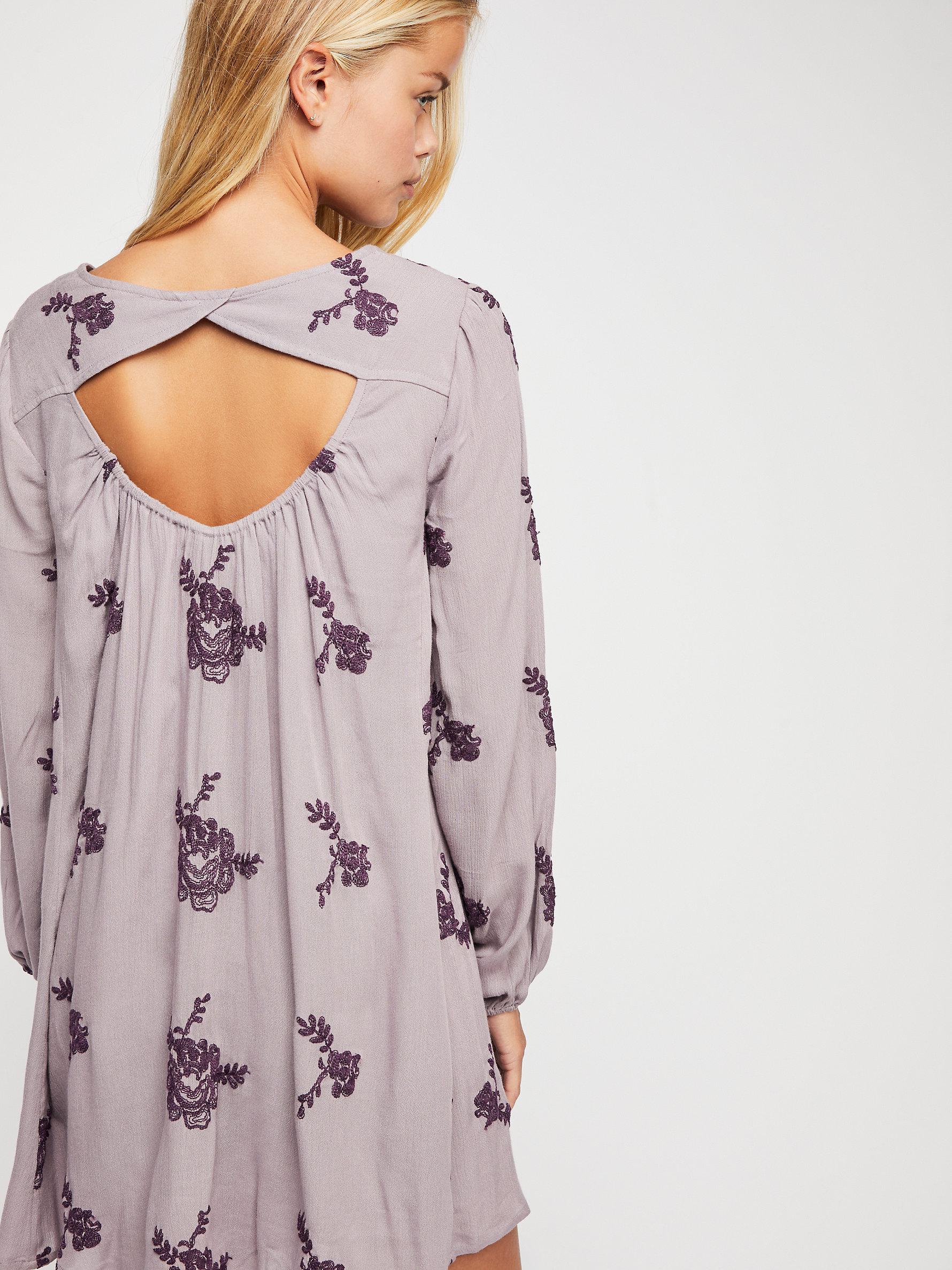 embroidered austin mini dress