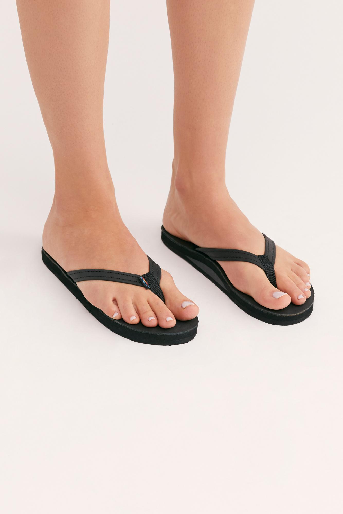 rainbow narrow strap flip flop
