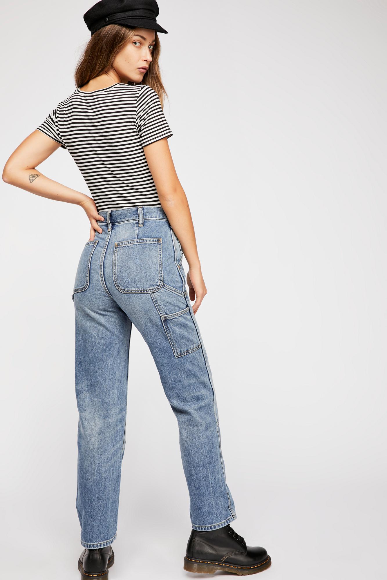 Free People Carpenter Straight-leg Jeans By We The Free in Blue | Lyst