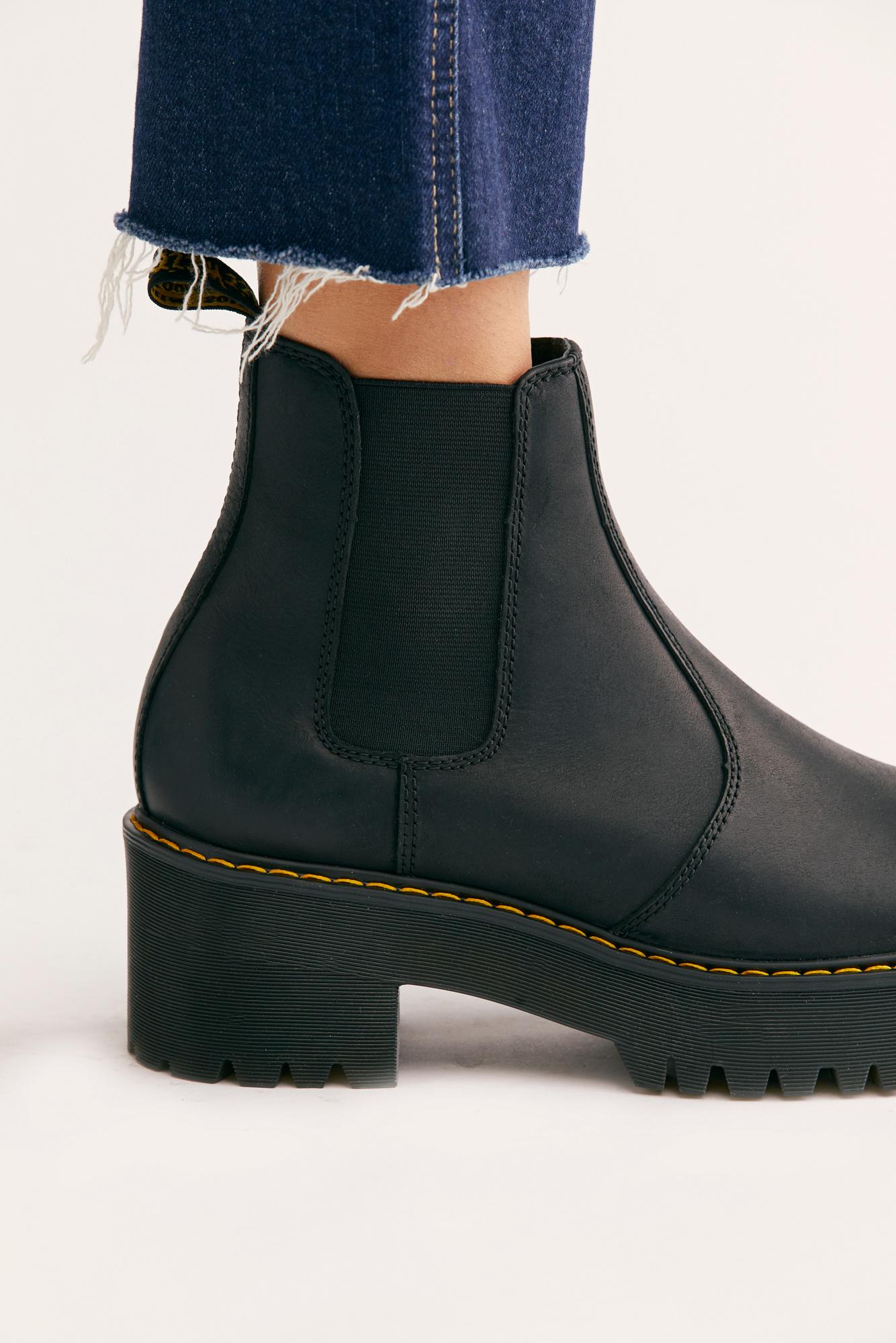 black rometty platform boots