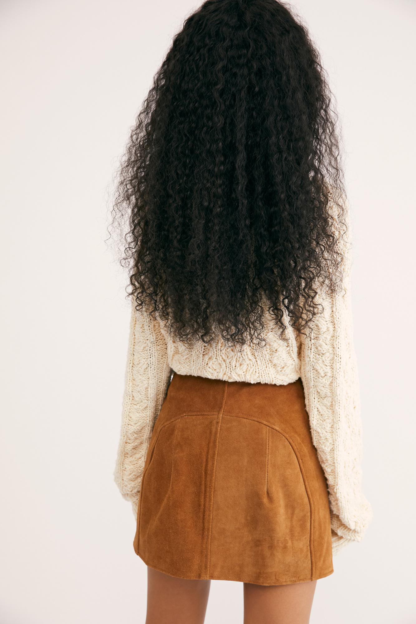 understated suede mini skirt