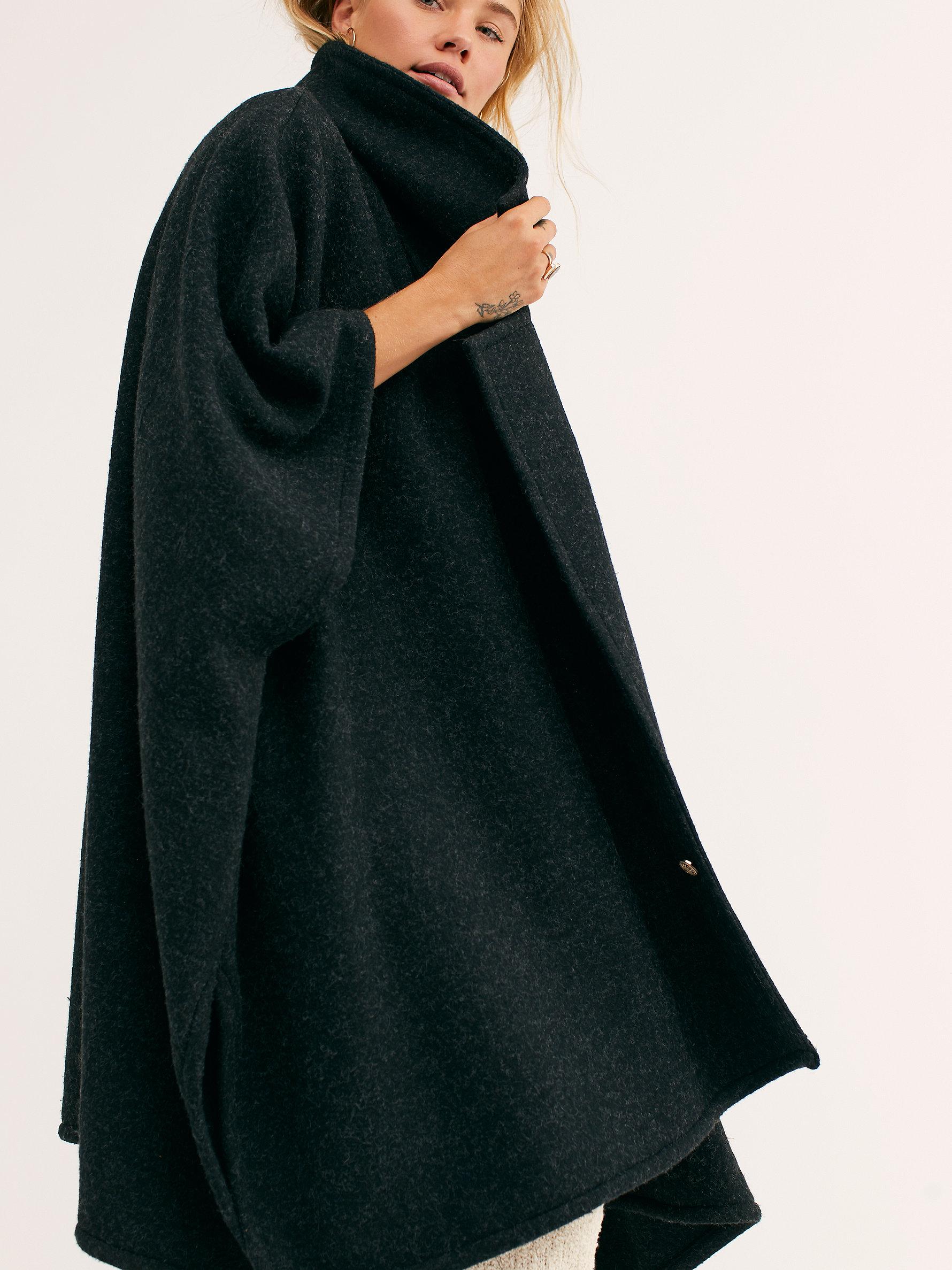 Free People Off Duty Oversized Poncho in Black | Lyst
