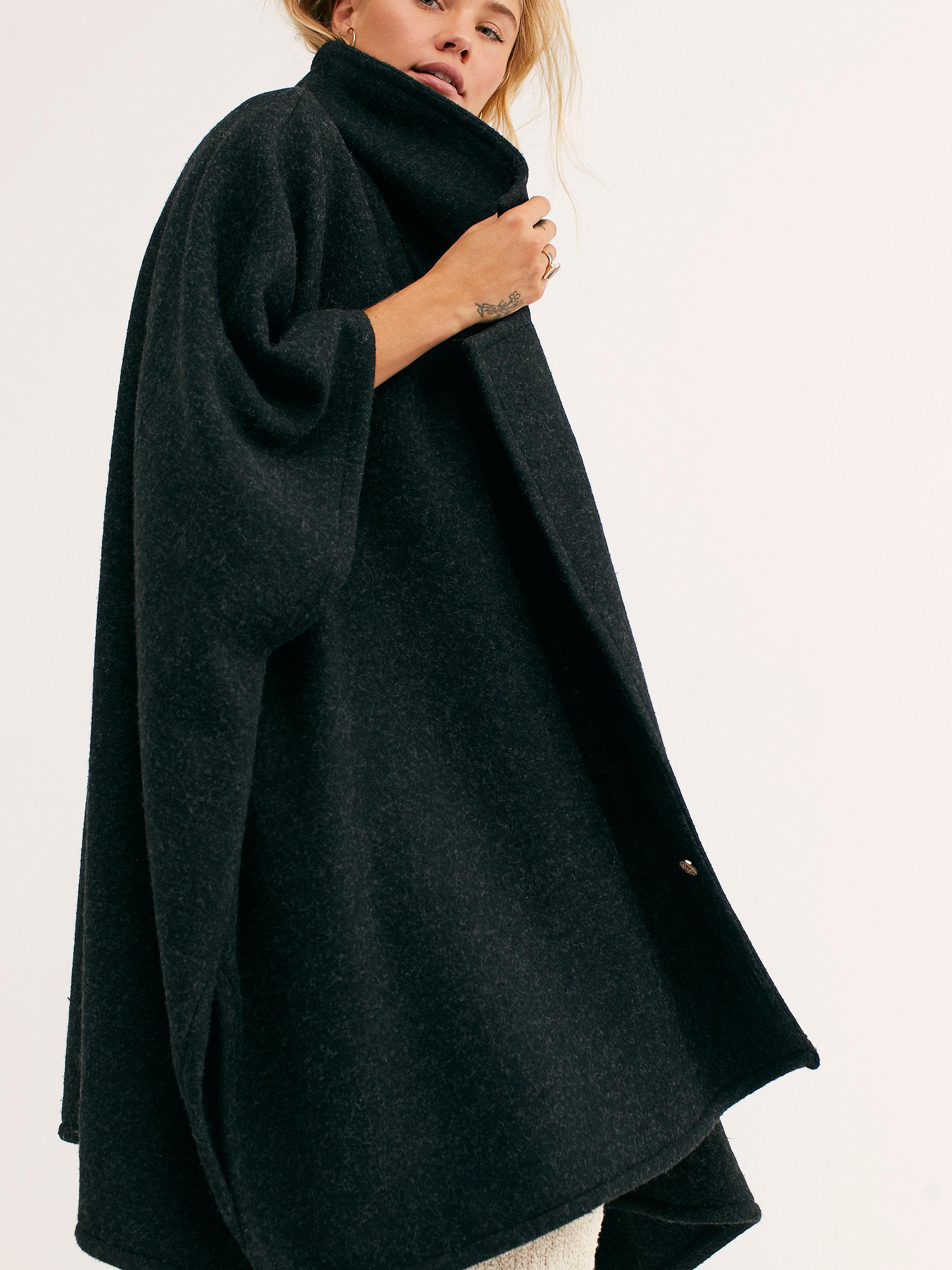 Free People Synthetic Off Duty Oversized Poncho In Black Lyst