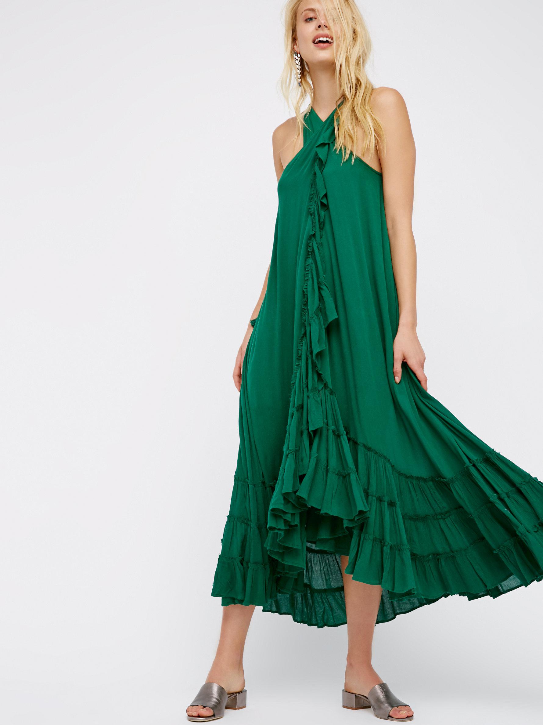 Free People Wrap Around Maxi Dress in Green | Lyst