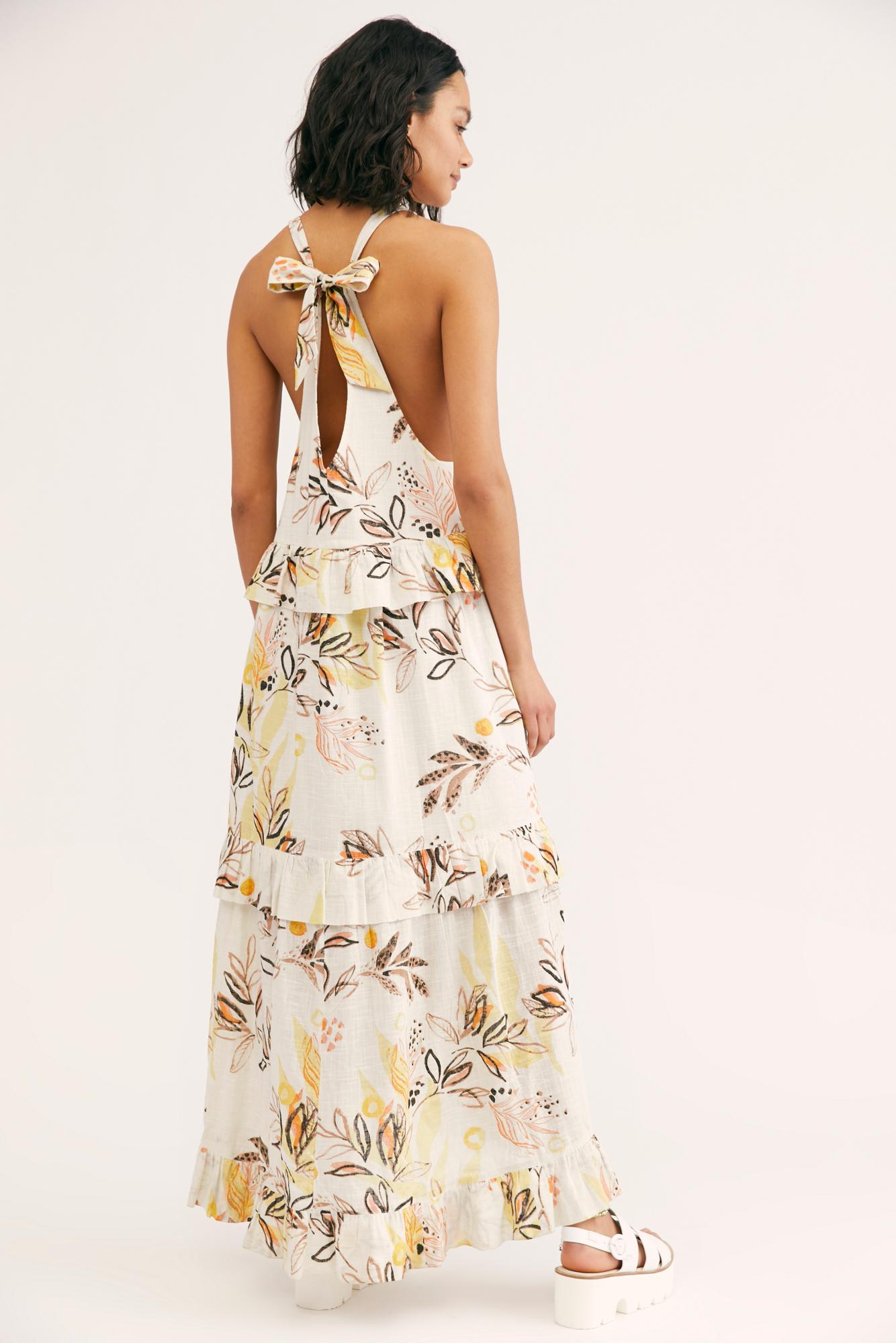 free people anita cotton printed maxi dress