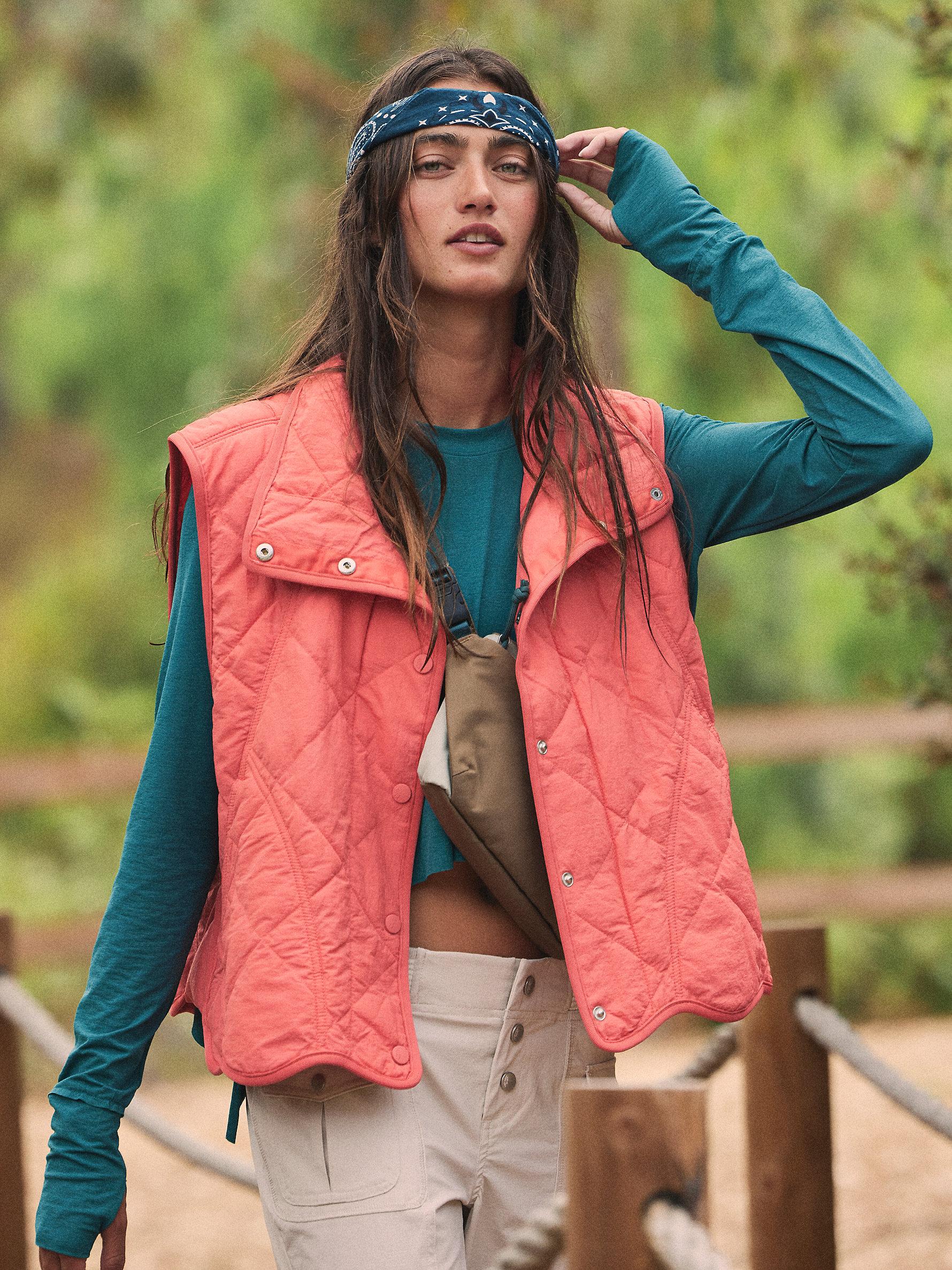 coral puffer vest