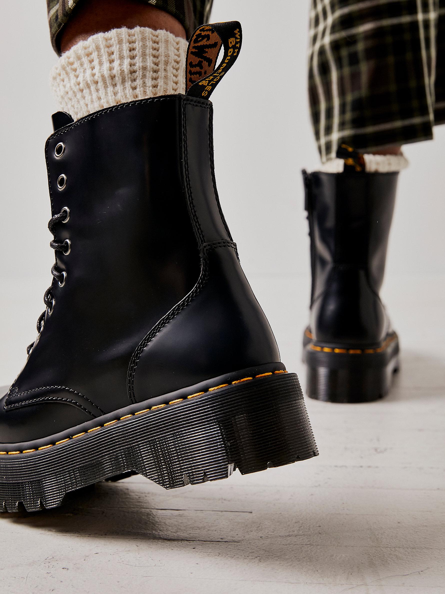 Free People Dr. Martens Jadon Lace-up Boots in Black | Lyst