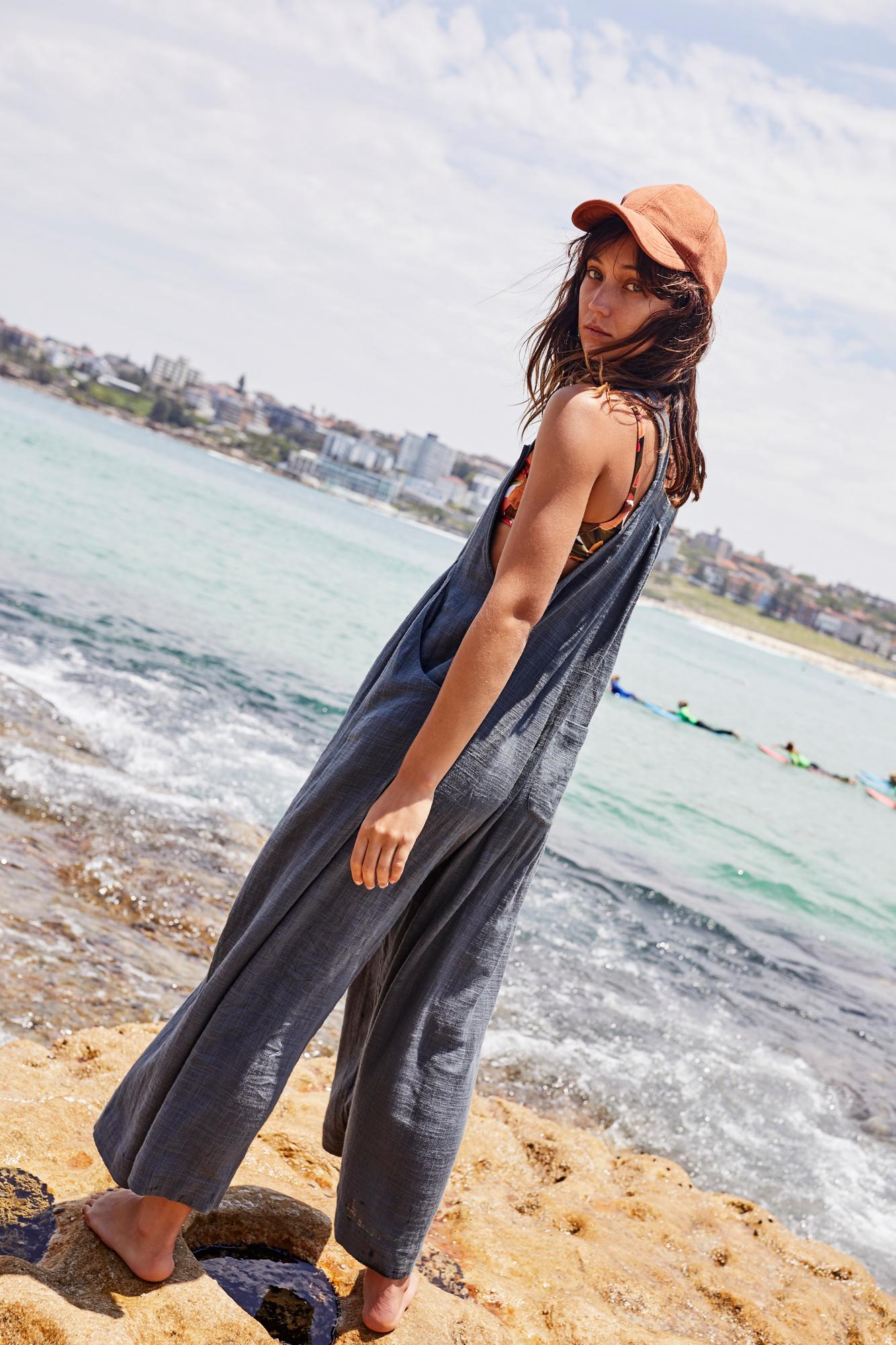 Free People Sundrenched Dungarees By Endless Summer in Gray | Lyst