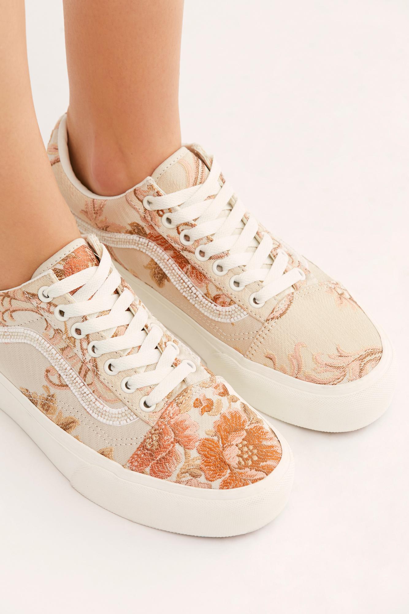 old skool floral platform sneaker