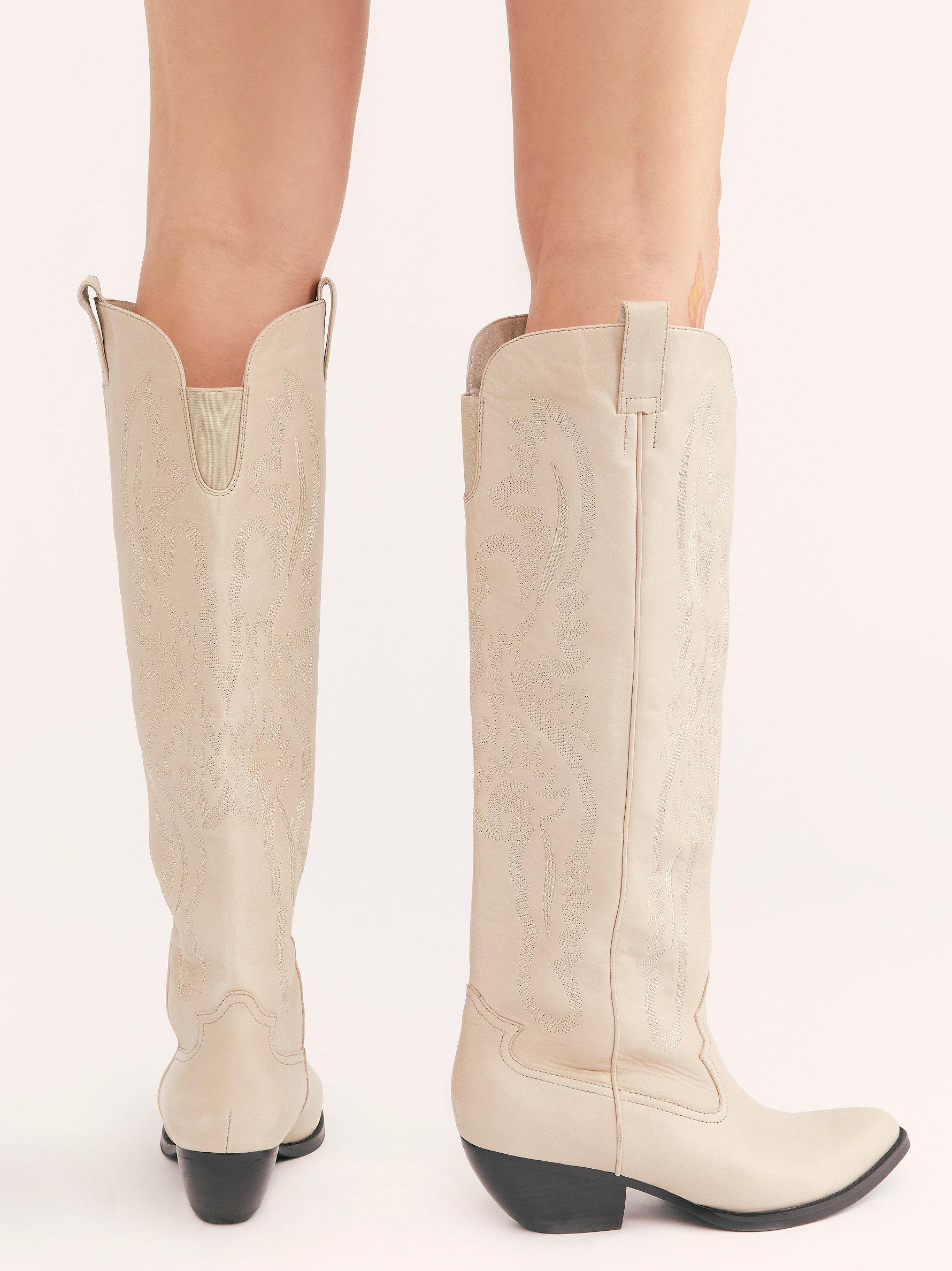 Free People Finn Tall Western Boots in Gray | Lyst