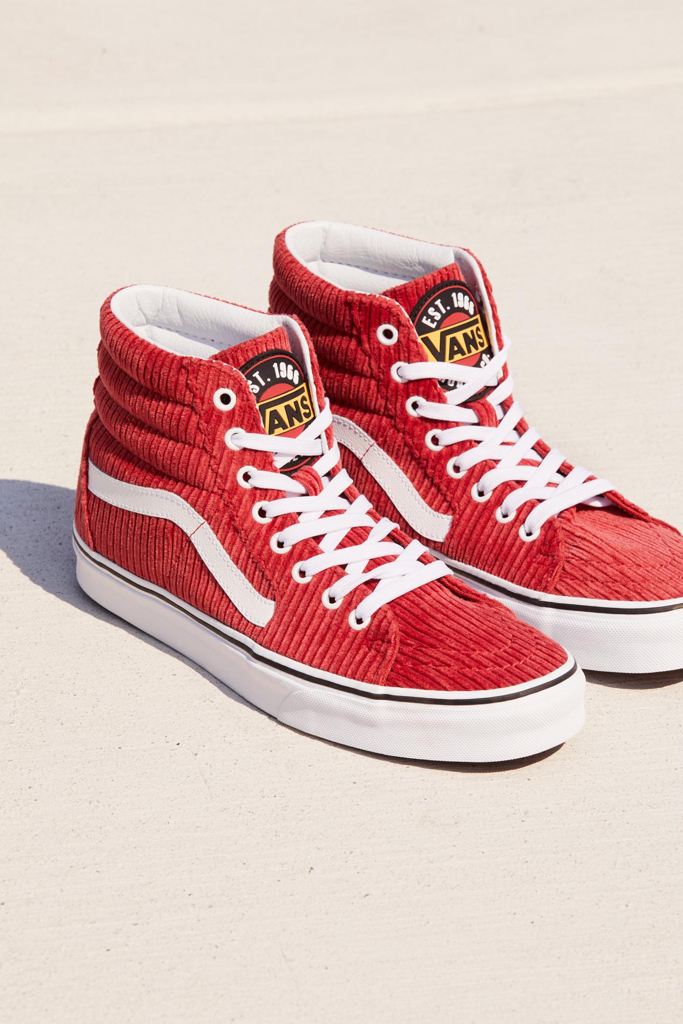 orange and white high top vans