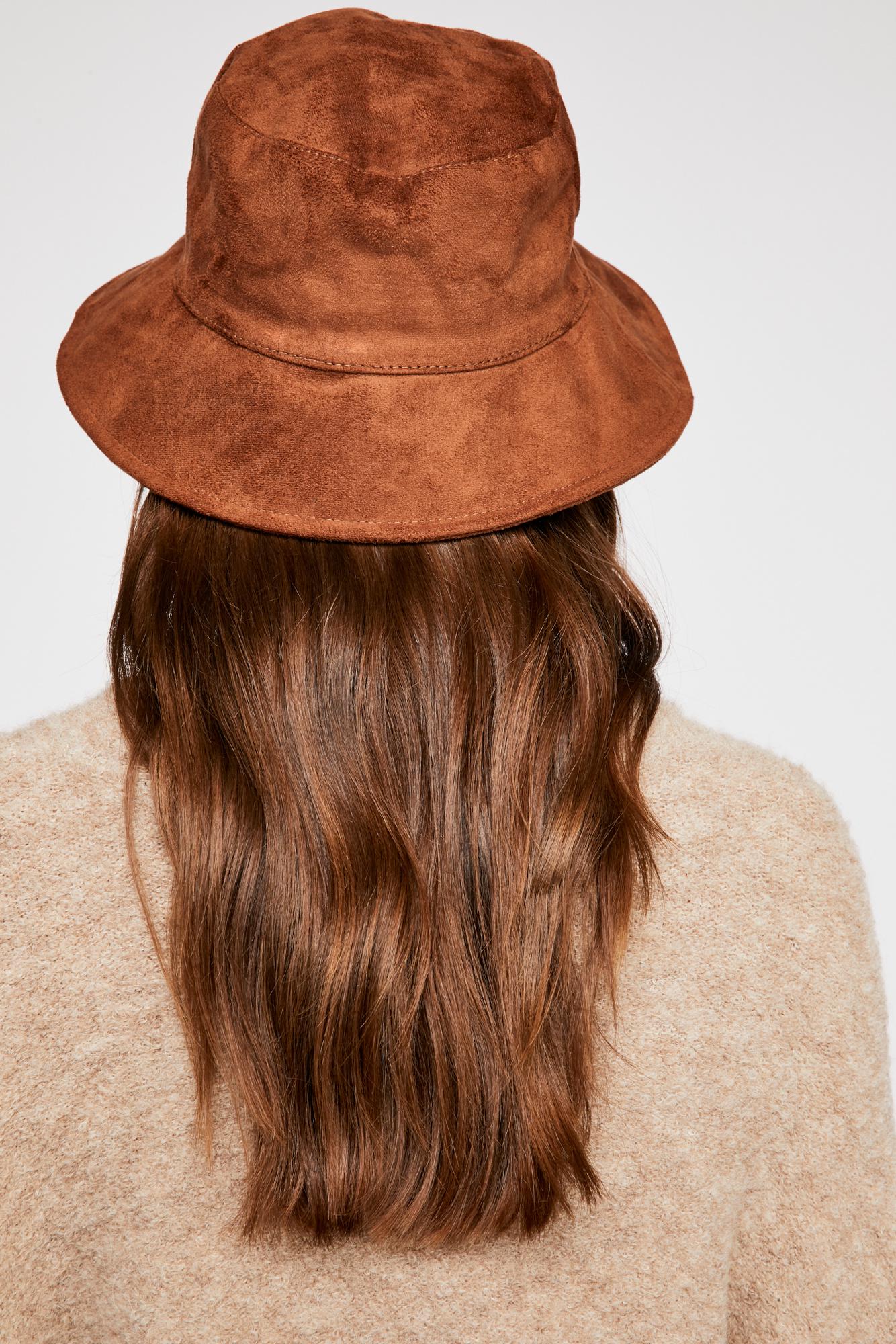Haven Vegan Suede Bucket Hat in Brown 