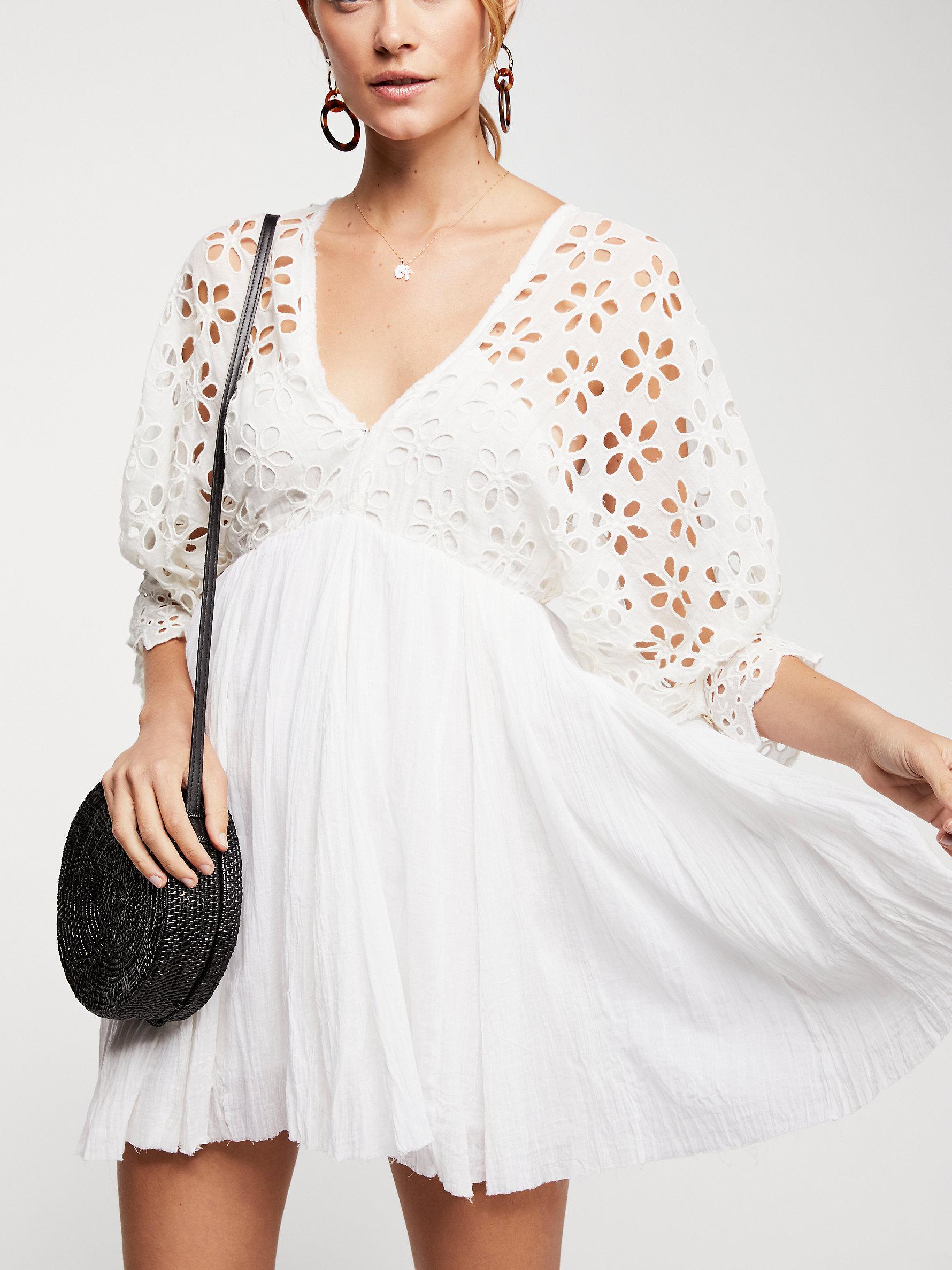 Free people white eyelet dress Clearance