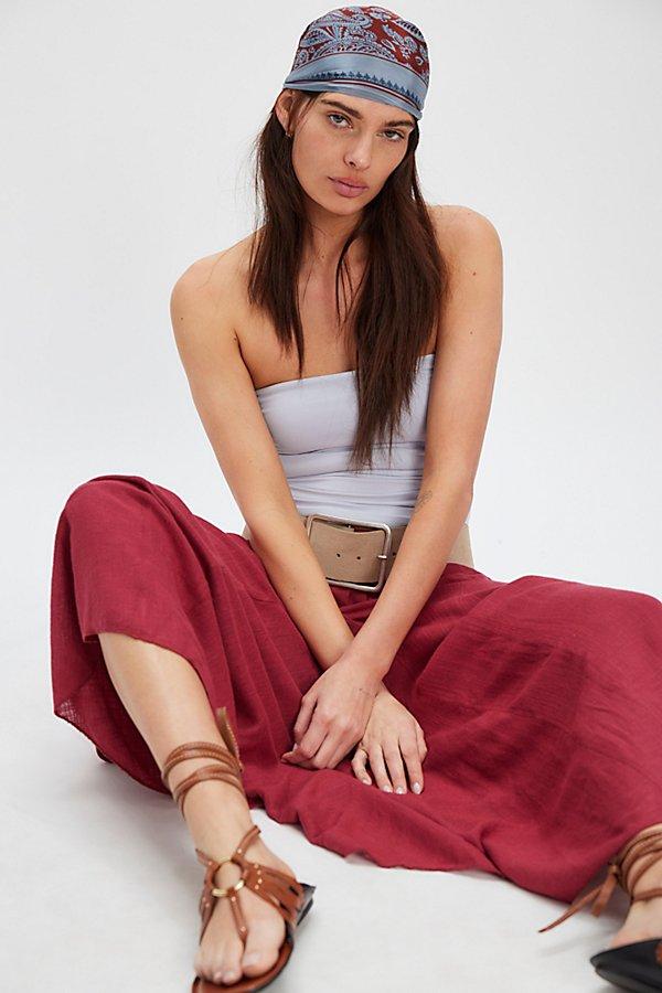 Free People Madras That Solid Linen Maxi Skirt in Red | Lyst