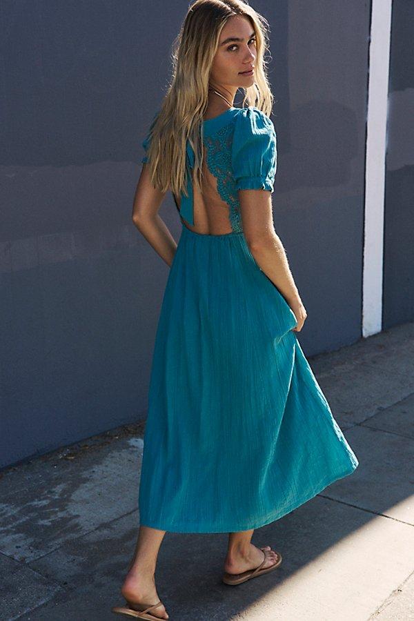 Free People All You Need Is Lace Midi Dress in Blue | Lyst
