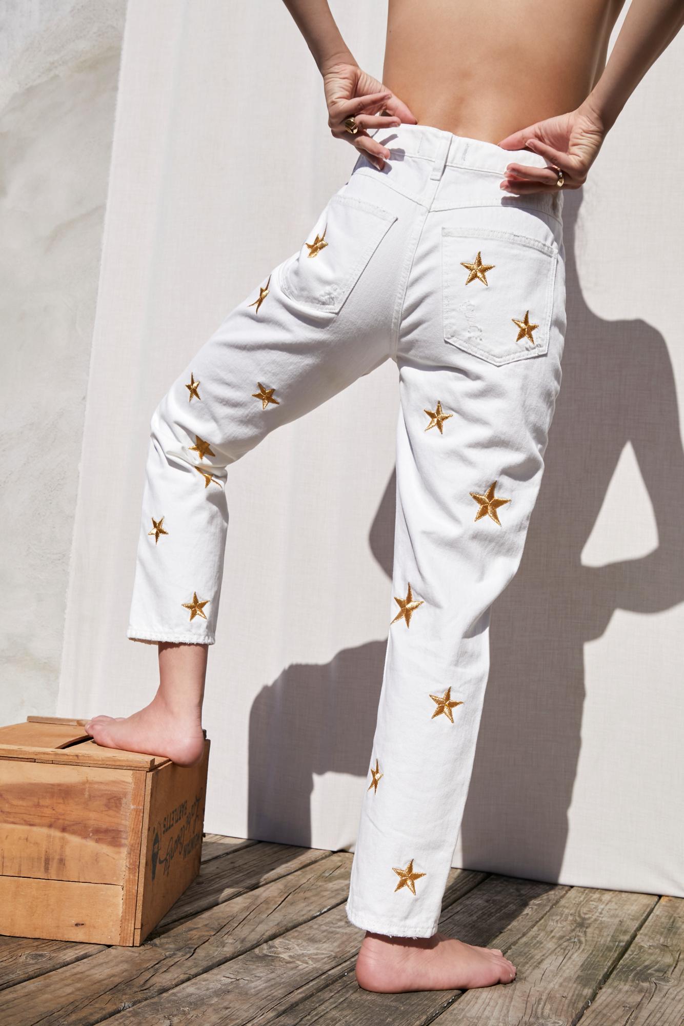 Free People Fast Times Star Mom Jeans By We The Free in White | Lyst UK