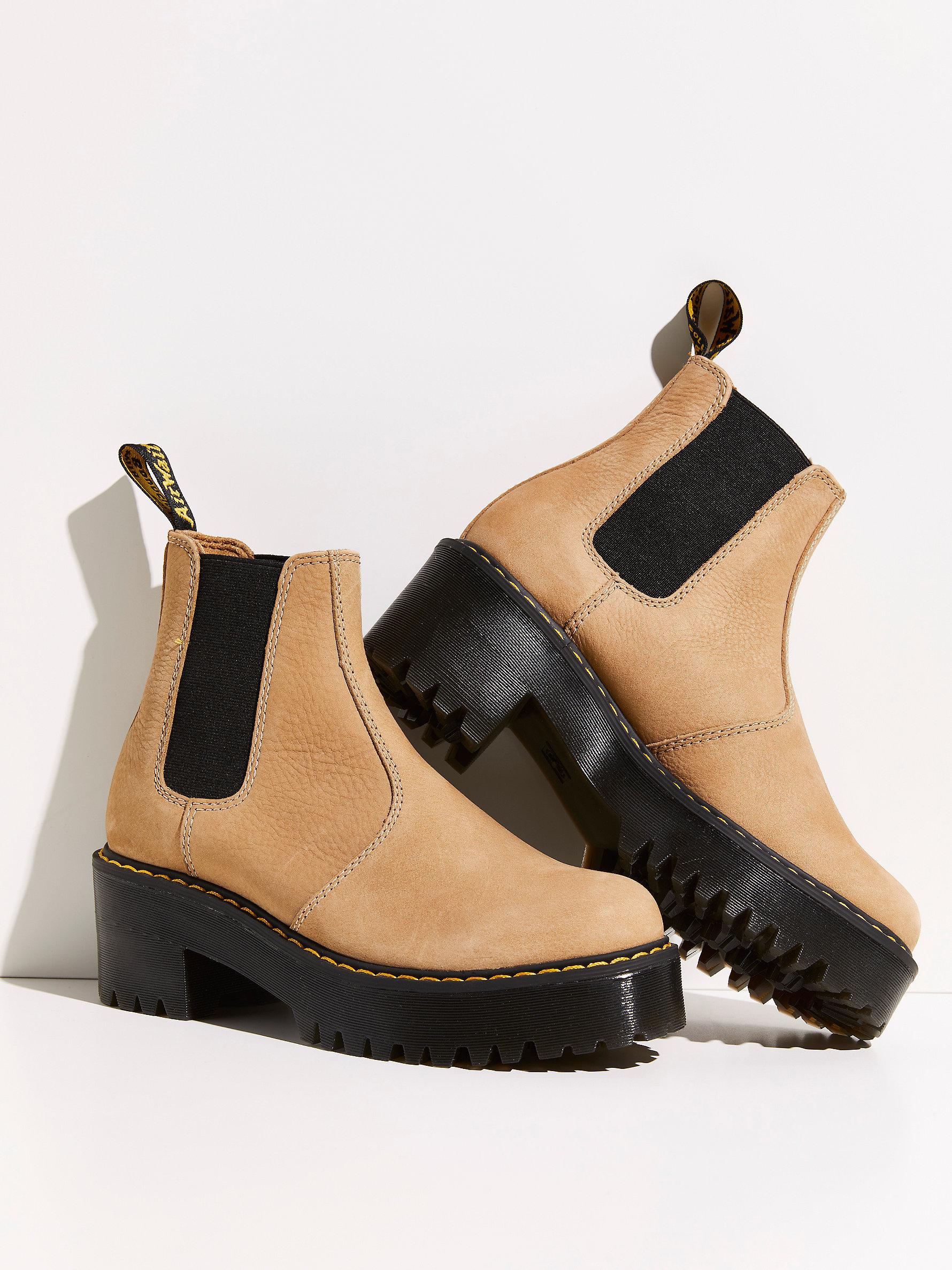 Free People Leather Dr. Martens Rometty Chelsea Boots in Sand (Natural) |  Lyst Canada