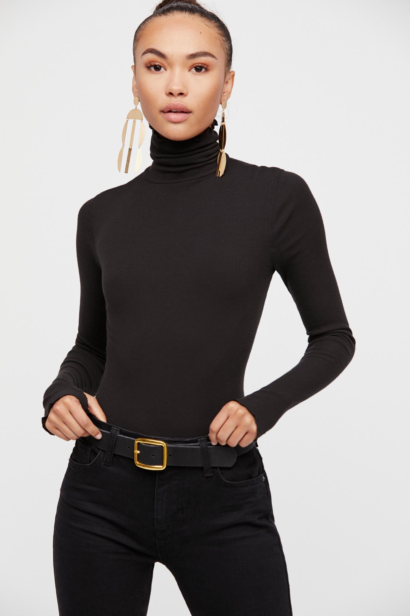 Free People Synthetic Seamless Turtleneck Bodysuit By Intimately in ...