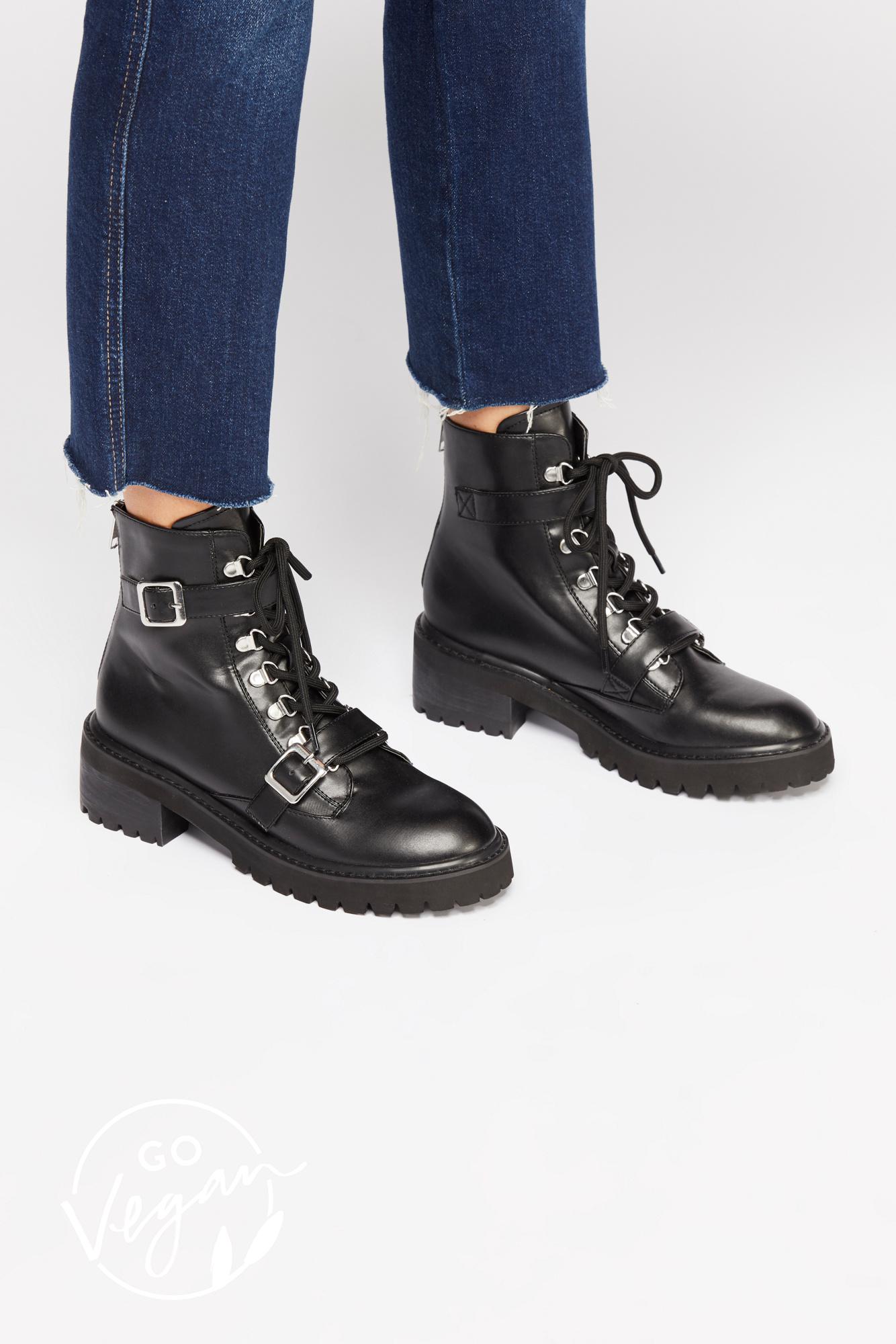 vegan slate lace up boot