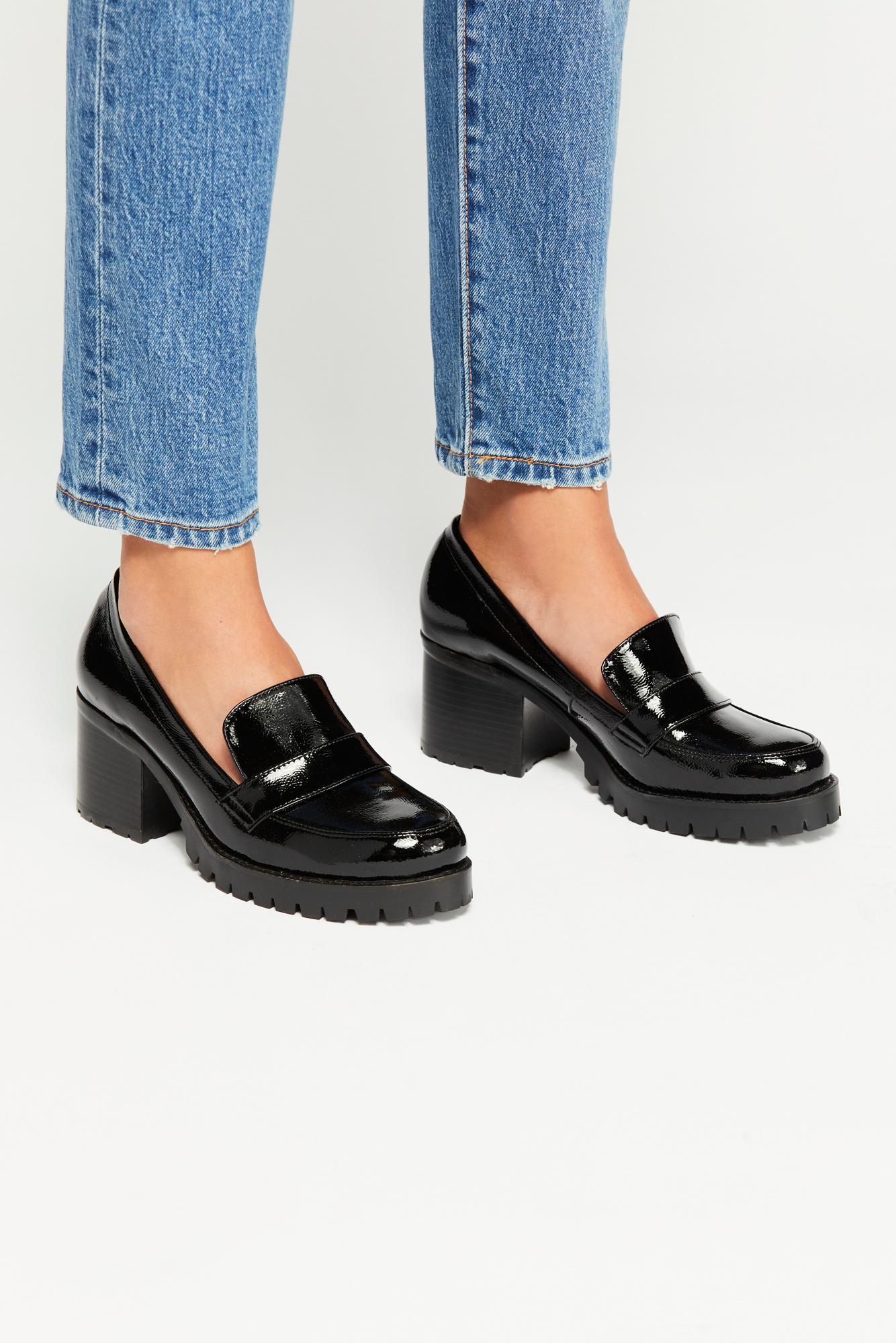 Free People Leather Lexden Block Heel Loafer By Jane & The Shoe in ...