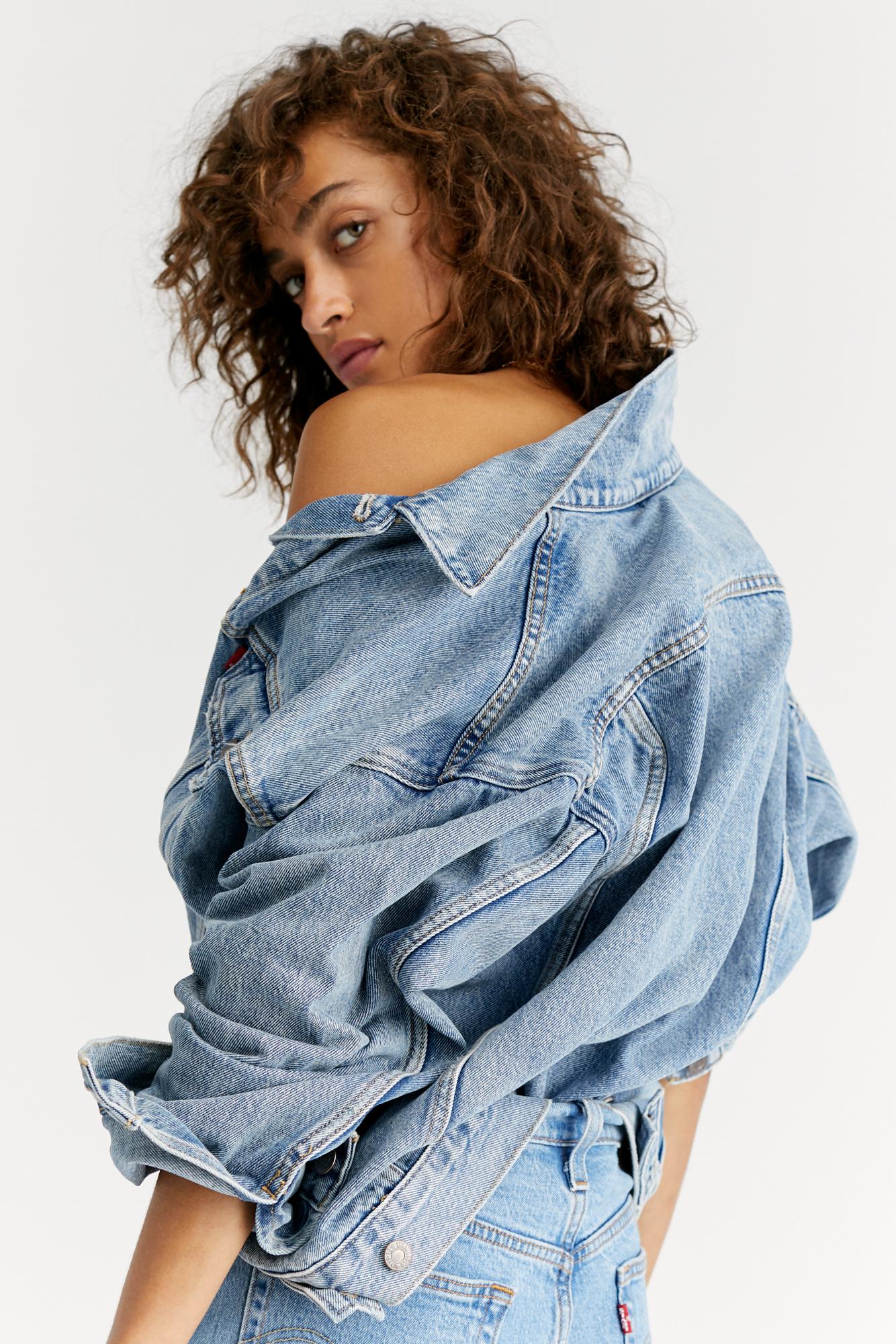 Free People Denim Dad Trucker Jacket By 